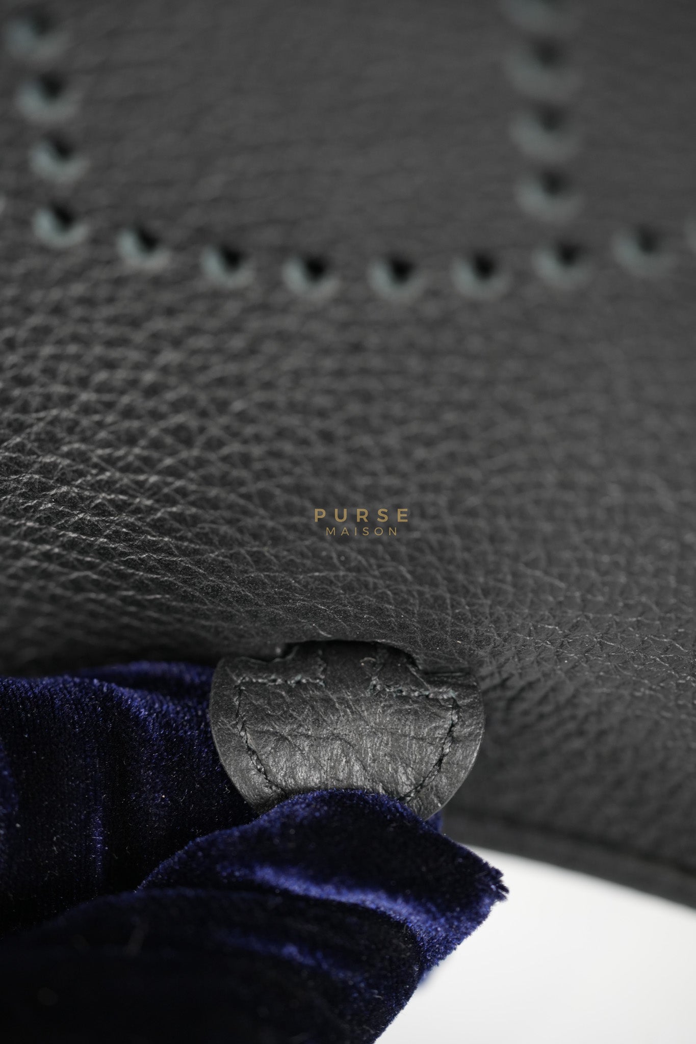 Evelyne TPM in Black Clemence Leather and Gold Hardware Stamp B (2023) | Purse Maison Luxury Bags Shop