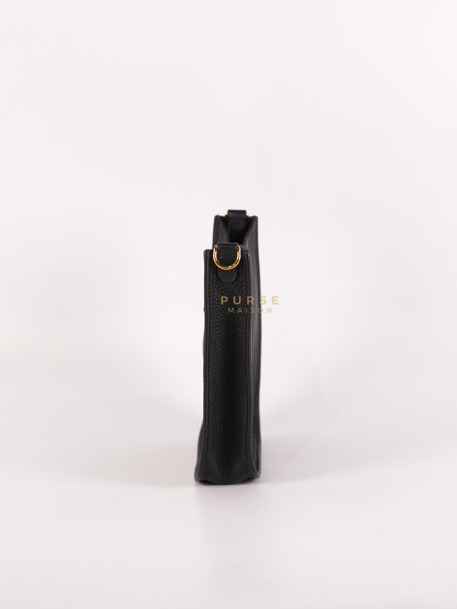 Evelyne TPM in Black Clemence Leather and Gold Hardware Stamp B (2023) | Purse Maison Luxury Bags Shop