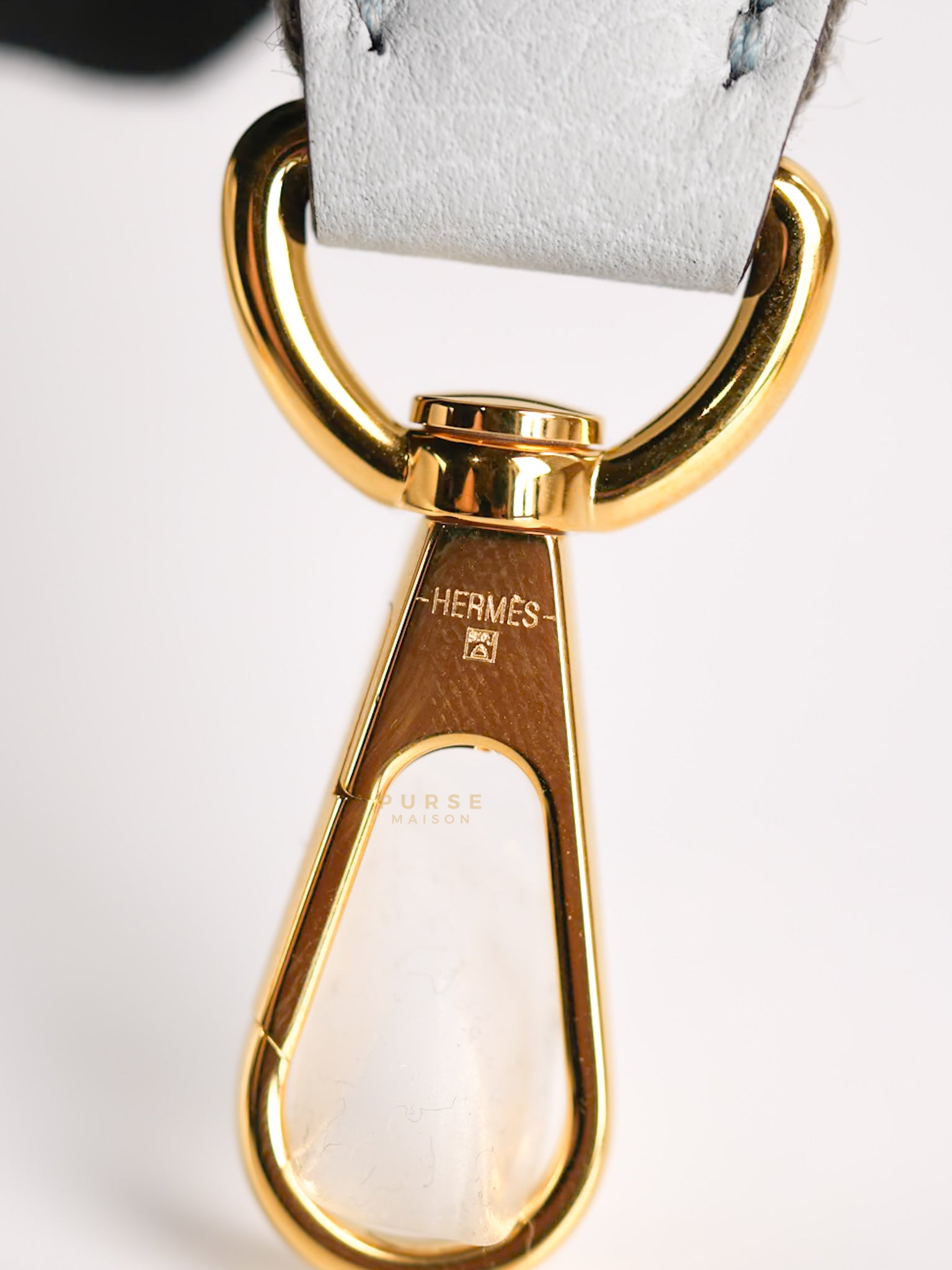 Evelyne TPM in Bleu Pale Taurillon Clemence Leather in Gold Hardware Stamp W (2024) | Purse Maison Luxury Bags Shop