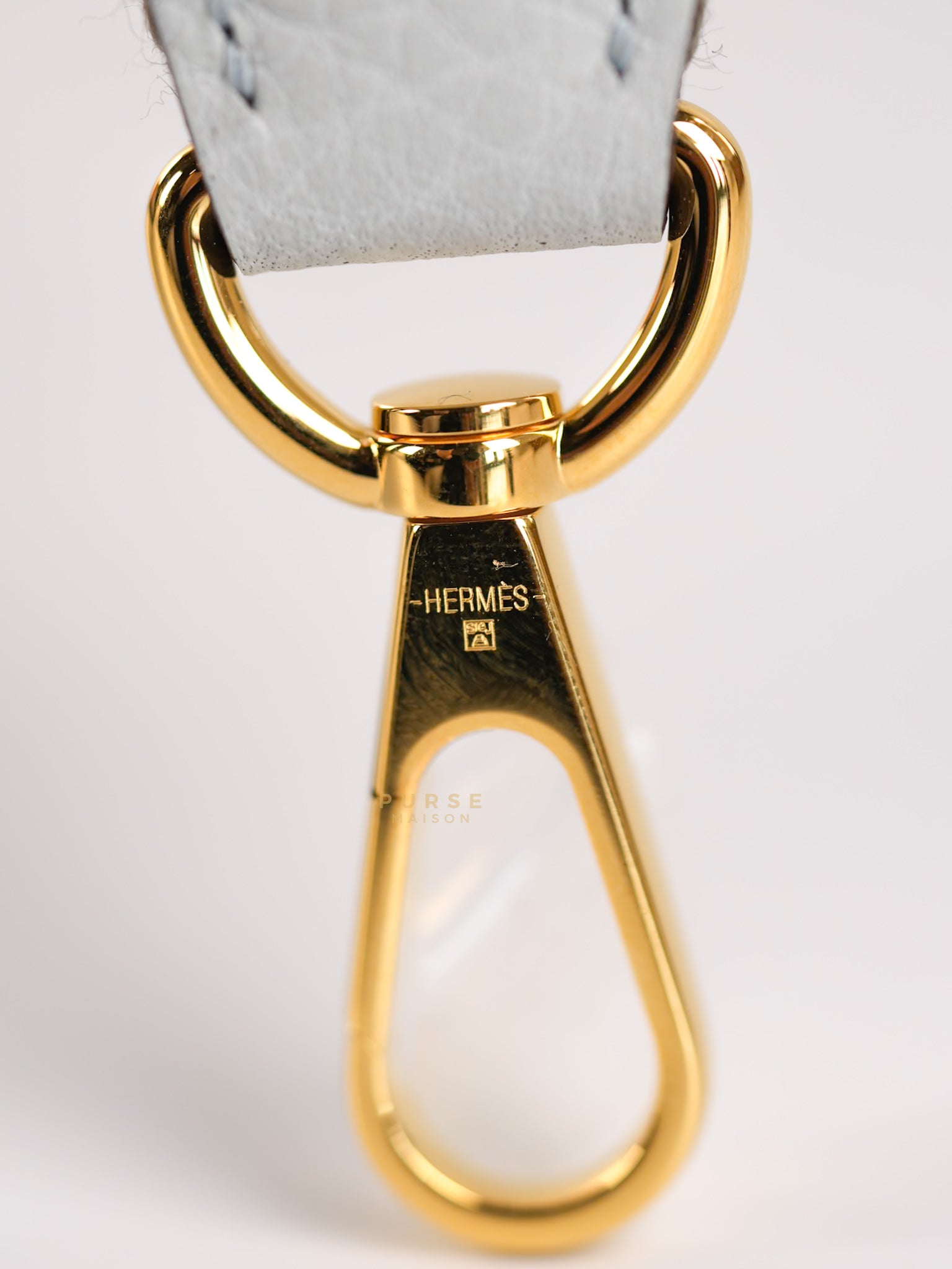 Evelyne TPM in Bleu Pale Taurillon Clemence Leather in Gold Hardware Stamp W (2024) | Purse Maison Luxury Bags Shop