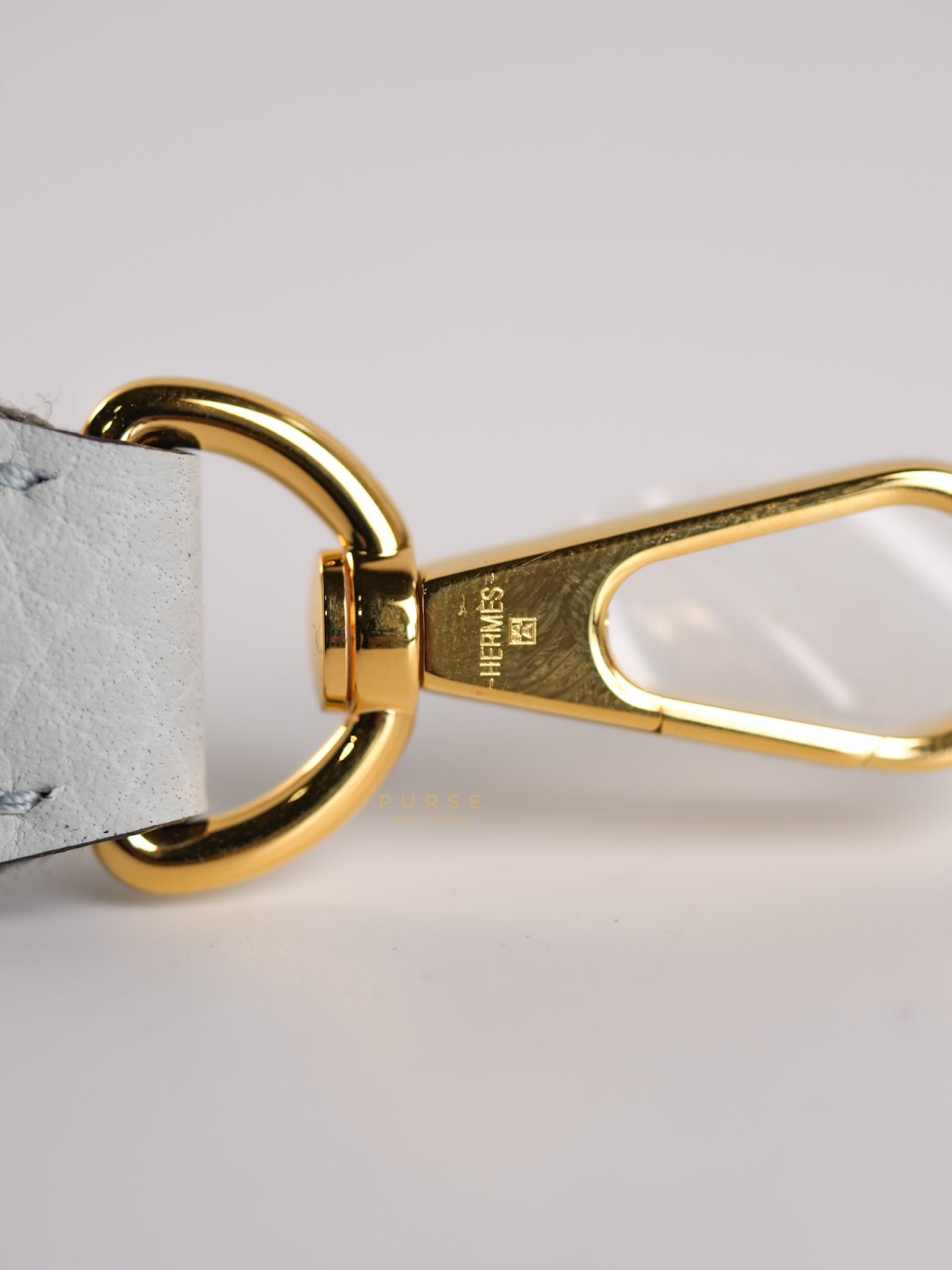 Evelyne TPM in Bleu Pale Taurillon Clemence Leather in Gold Hardware Stamp W (2024) | Purse Maison Luxury Bags Shop