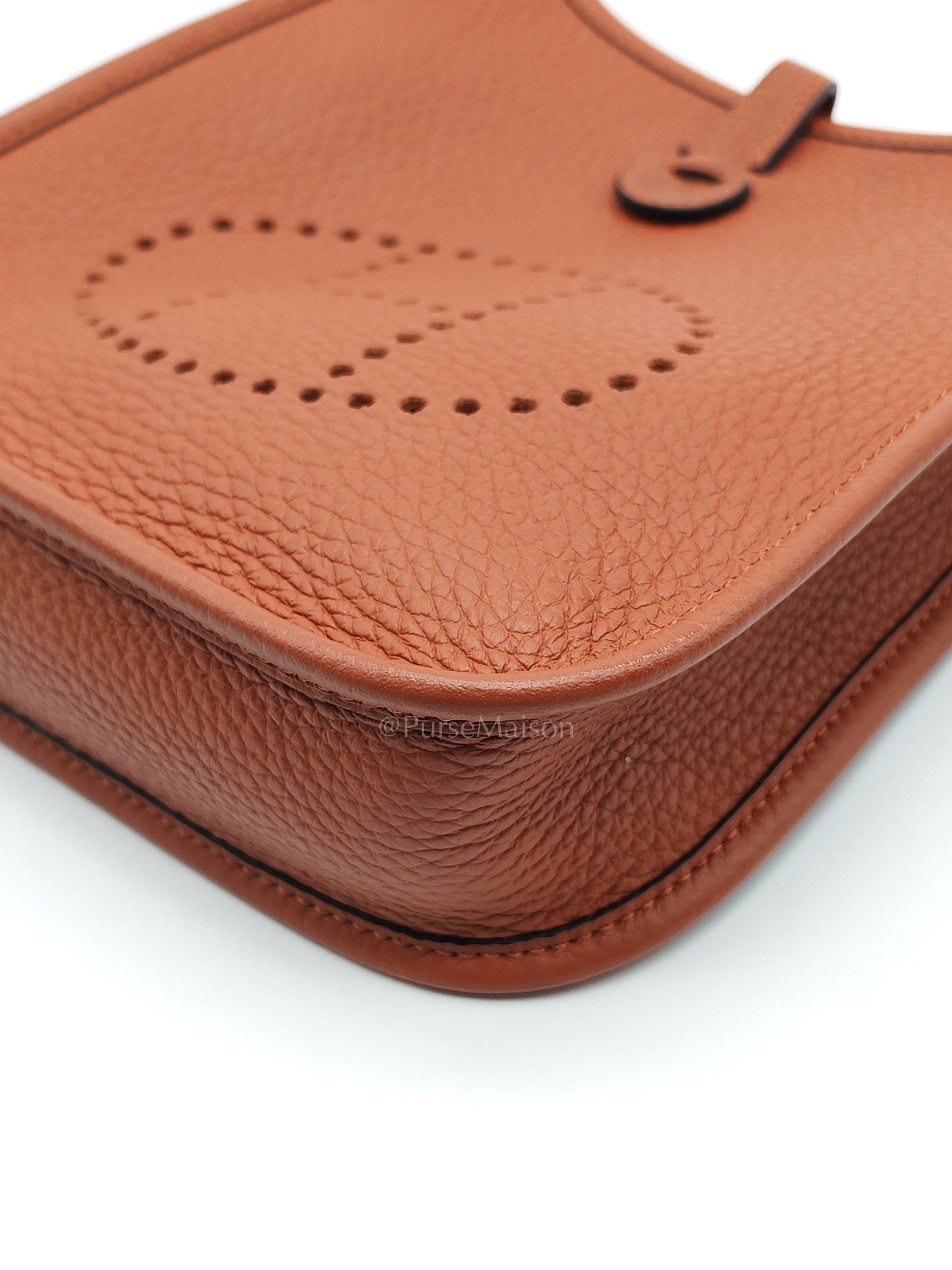 Evelyne TPM in Cuivre Clemence Leather & Palladium Hardware Stamp B (2023) | Purse Maison Luxury Bags Shop
