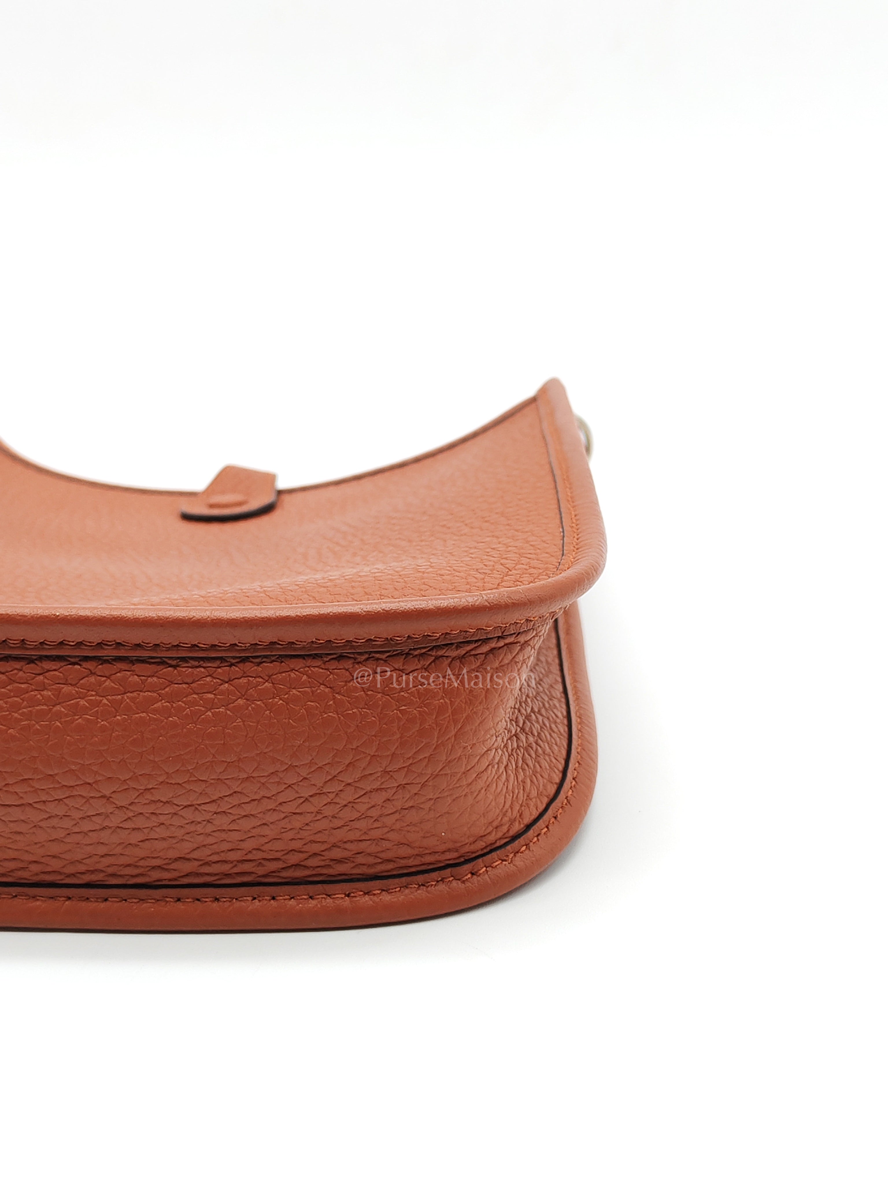 Evelyne TPM in Cuivre Clemence Leather & Palladium Hardware Stamp B (2023) | Purse Maison Luxury Bags Shop