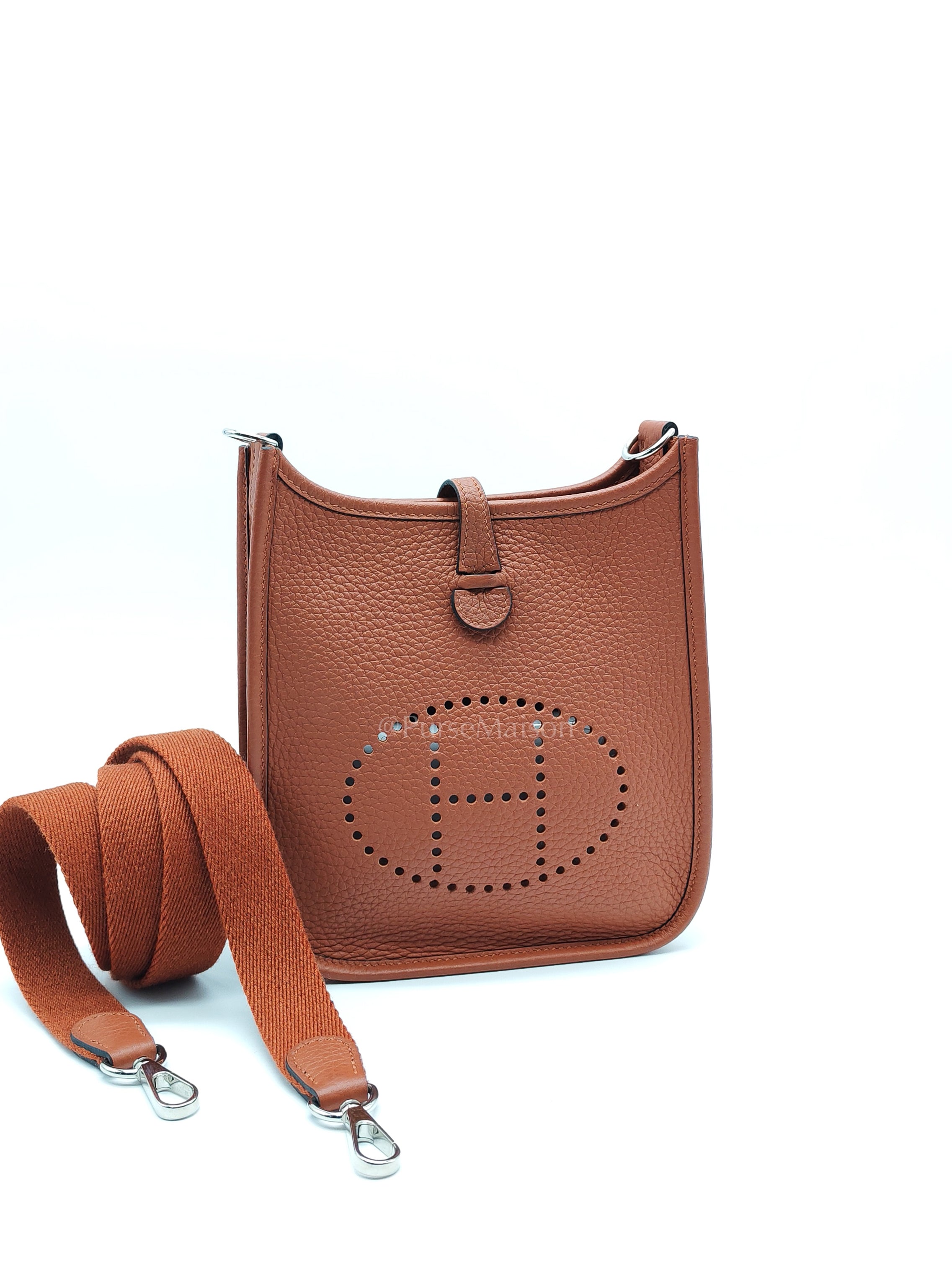 Evelyne TPM in Cuivre Clemence Leather & Palladium Hardware Stamp B (2023) | Purse Maison Luxury Bags Shop