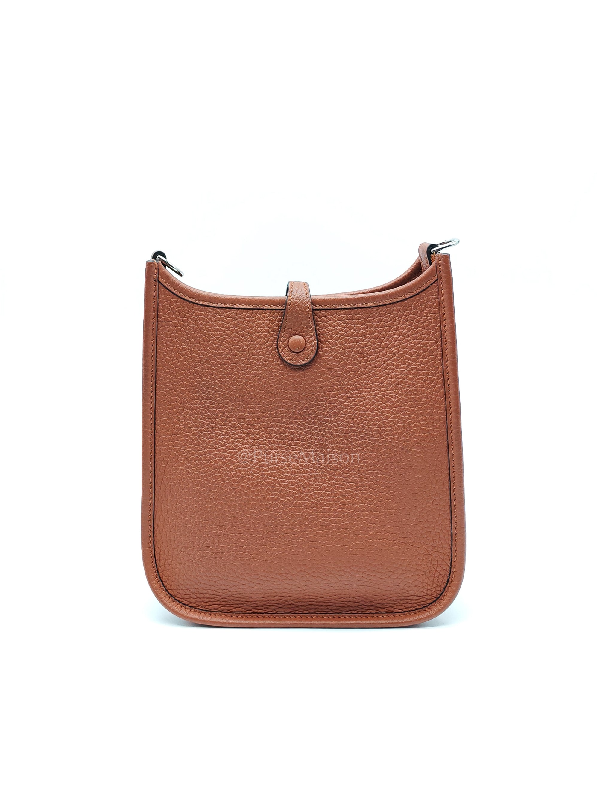 Evelyne TPM in Cuivre Clemence Leather & Palladium Hardware Stamp B (2023) | Purse Maison Luxury Bags Shop