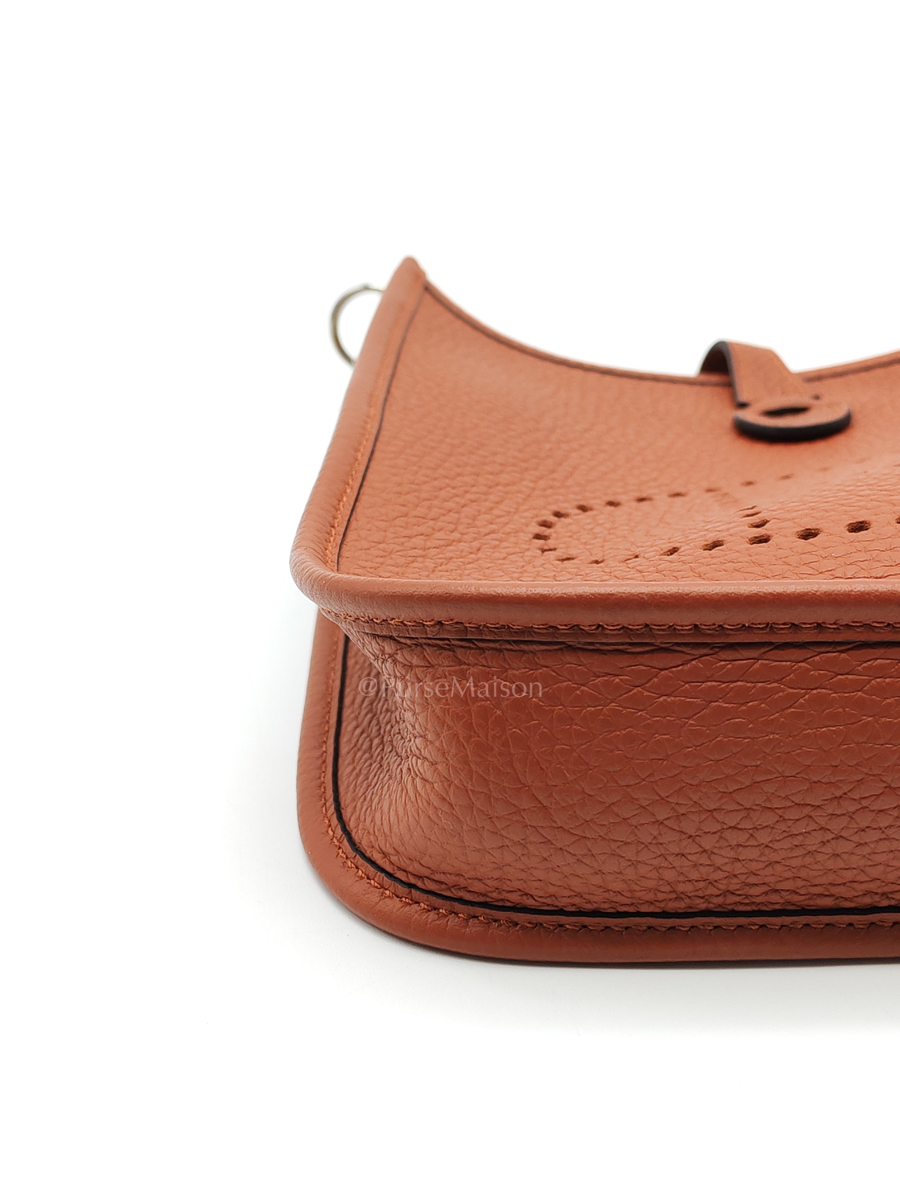 Evelyne TPM in Cuivre Clemence Leather & Palladium Hardware Stamp B (2023) | Purse Maison Luxury Bags Shop