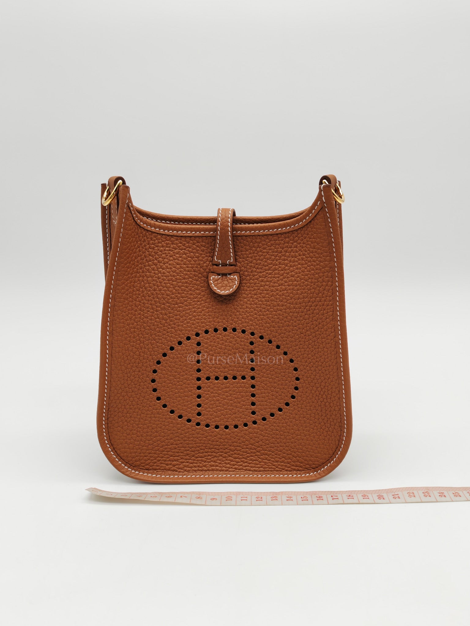 Evelyne TPM In Gold Clemence Leather & Gold Hardware Stamp G (2026) | Purse Maison Luxury Bags Shop