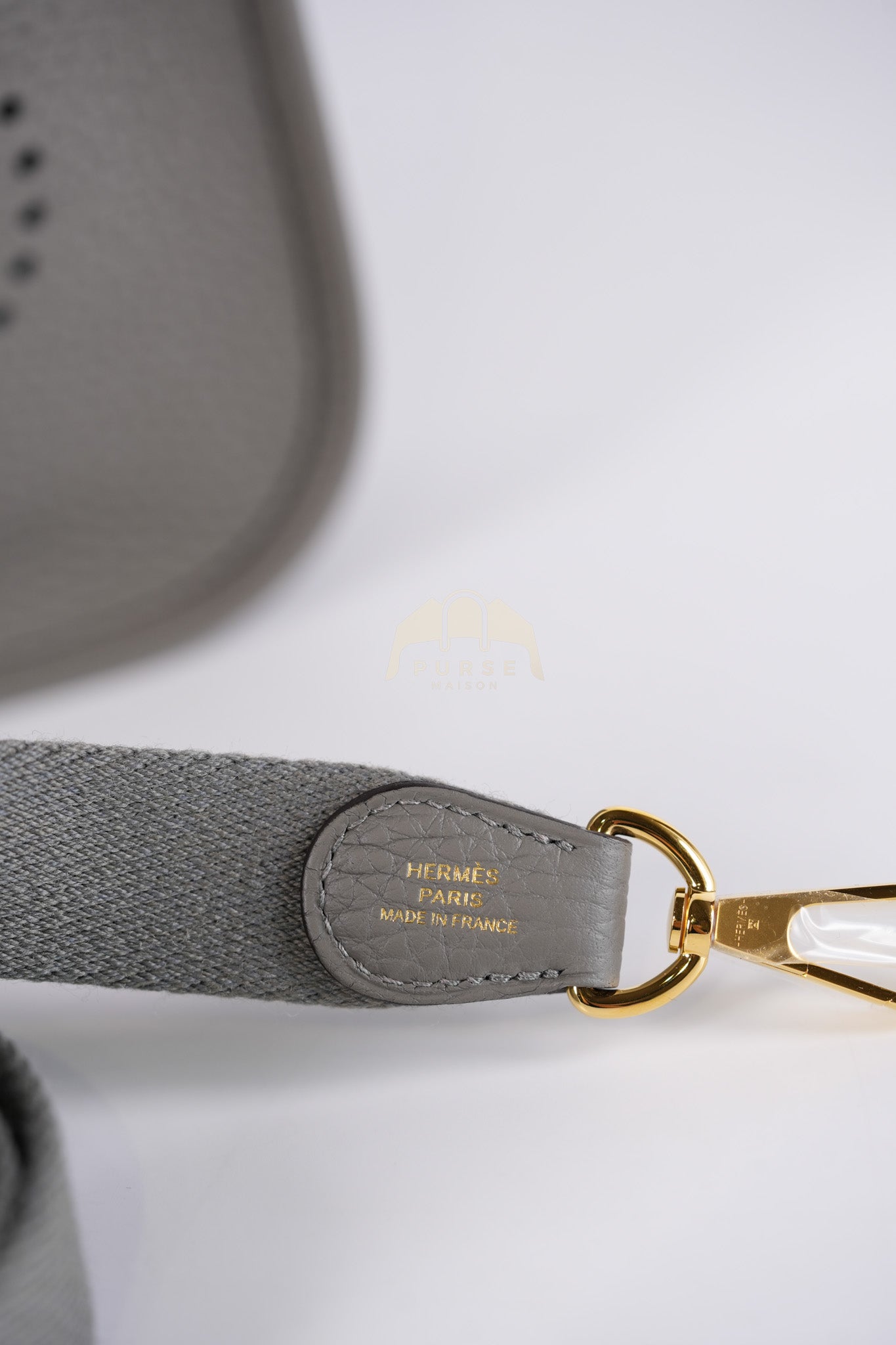 Evelyne TPM in Gris Meyer Clemence Bull Calfskin Gold Hardware Stamp K(2025) | Purse Maison Luxury Bags Shop