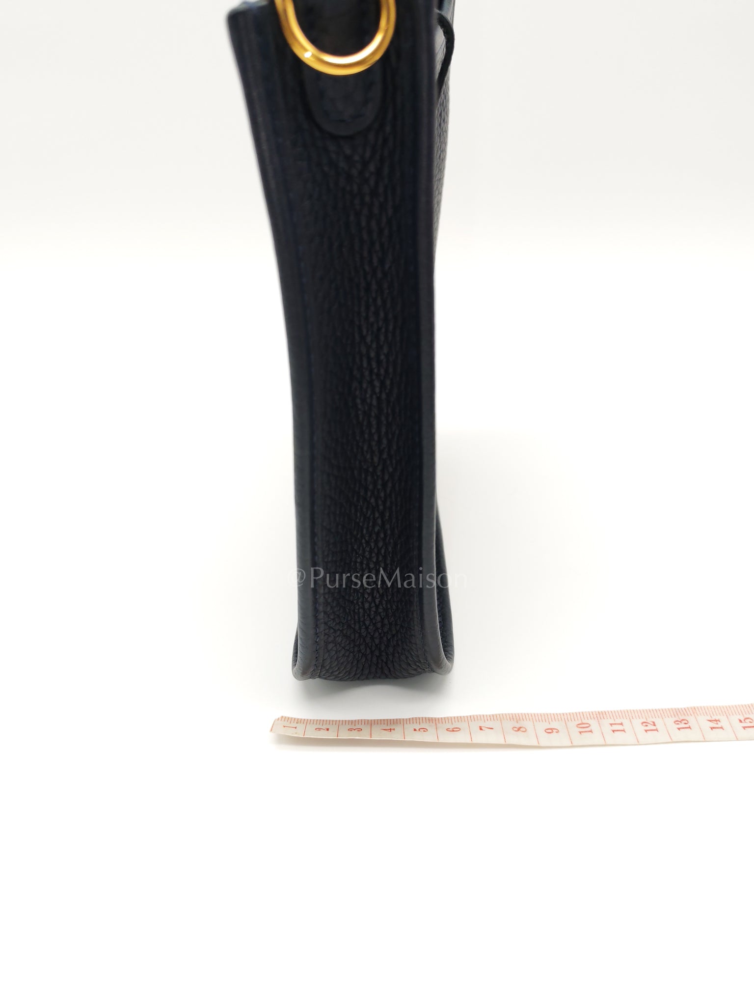 Evelyne TPM in Navy Blue Clemence Leather and Gold Hardware Stamp Z (2021) | Purse Maison Luxury Bags Shop