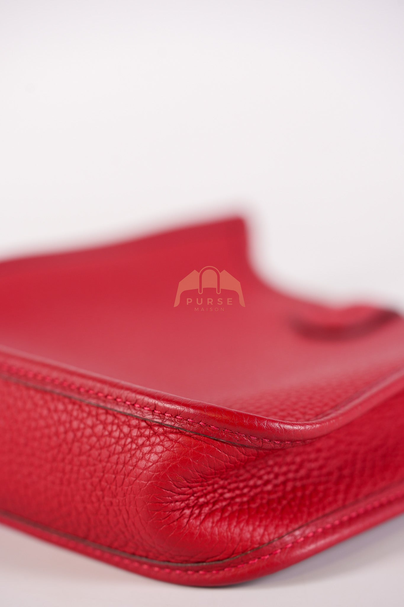 Evelyne TPM Red in Clemence Leather and Gold Hardware Stamp C (2018) | Purse Maison Luxury Bags Shop