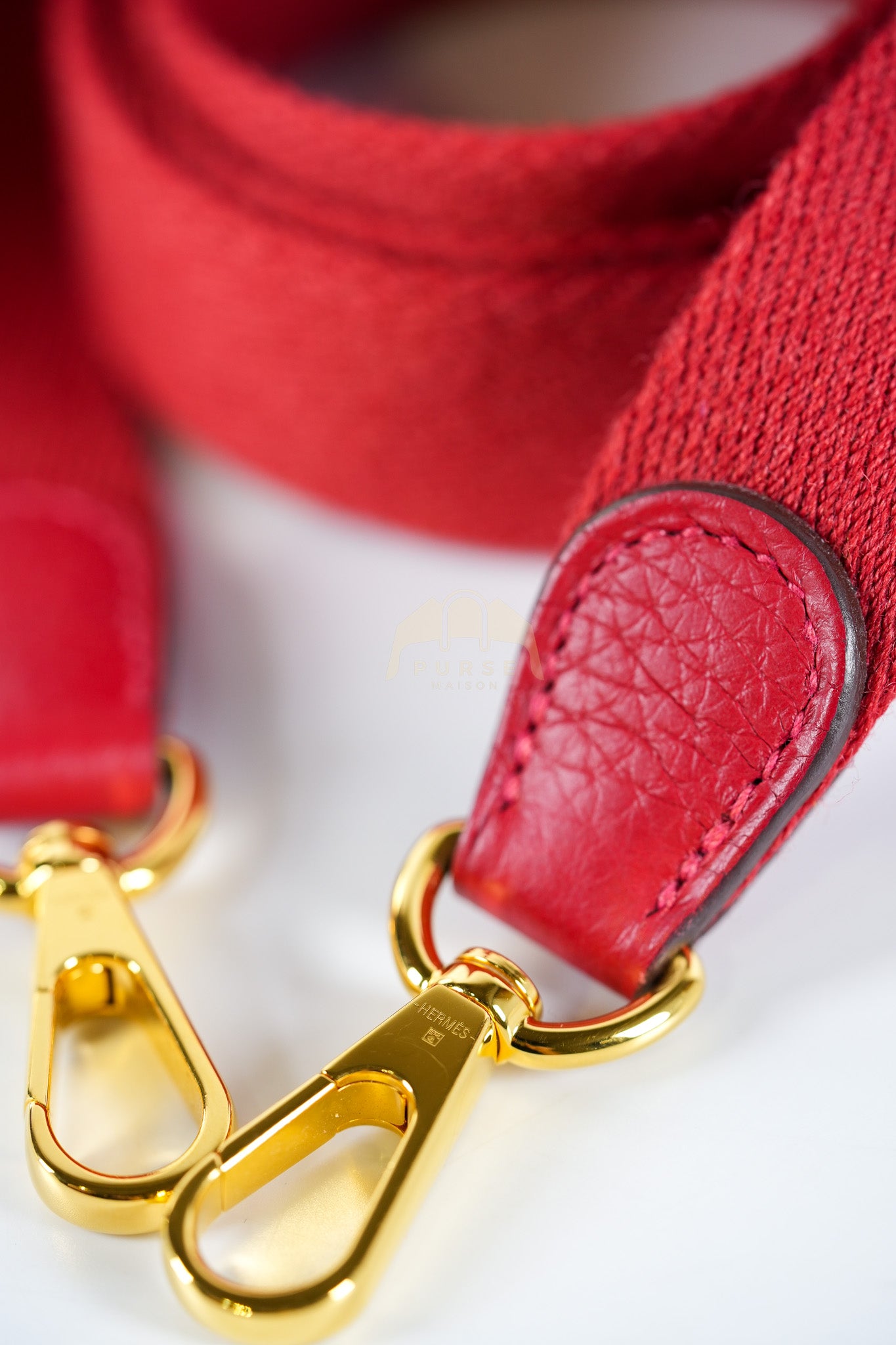 Evelyne TPM Red in Clemence Leather and Gold Hardware Stamp C (2018) | Purse Maison Luxury Bags Shop