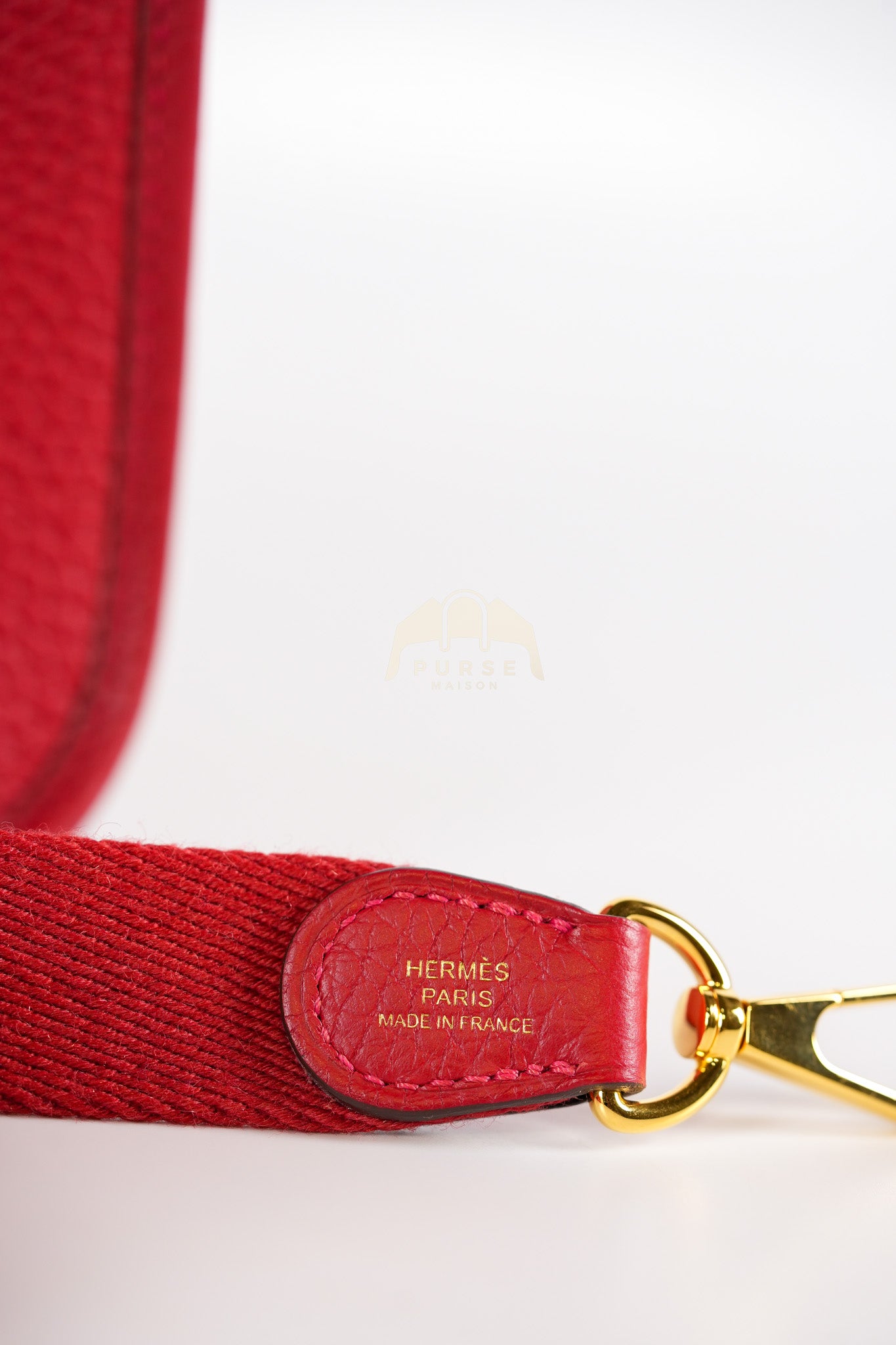 Evelyne TPM Red in Clemence Leather and Gold Hardware Stamp C (2018) | Purse Maison Luxury Bags Shop