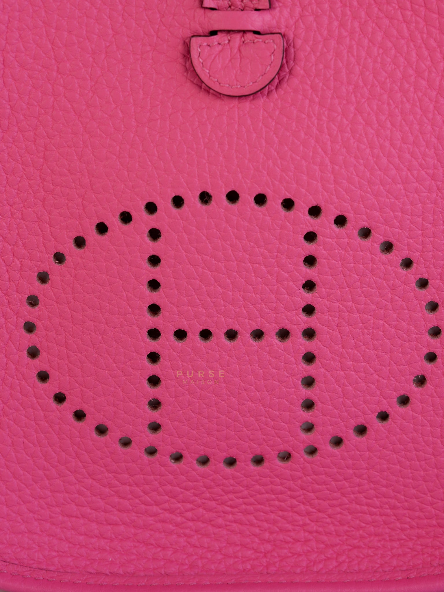 Evelyne TPM Rose Azalee Taurillon Clemence Leather and Palladium Hardware Stamp W (2024) | Purse Maison Luxury Bags Shop