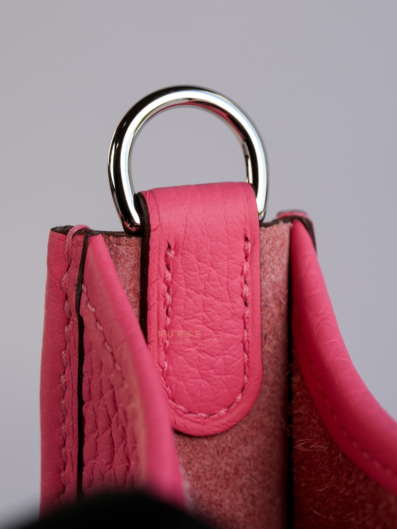 Evelyne TPM Rose Azalee Taurillon Clemence Leather and Palladium Hardware Stamp W (2024) | Purse Maison Luxury Bags Shop