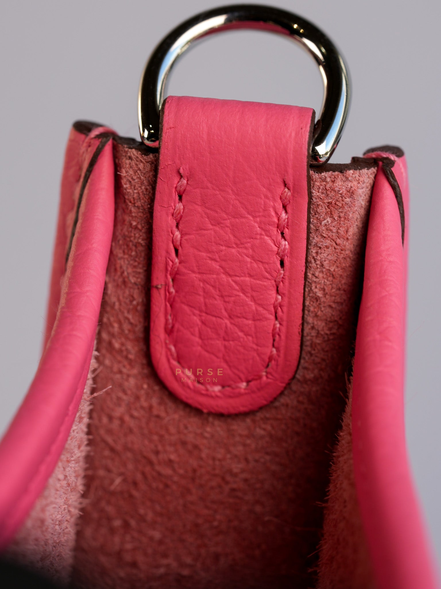 Evelyne TPM Rose Azalee Taurillon Clemence Leather and Palladium Hardware Stamp W (2024) | Purse Maison Luxury Bags Shop