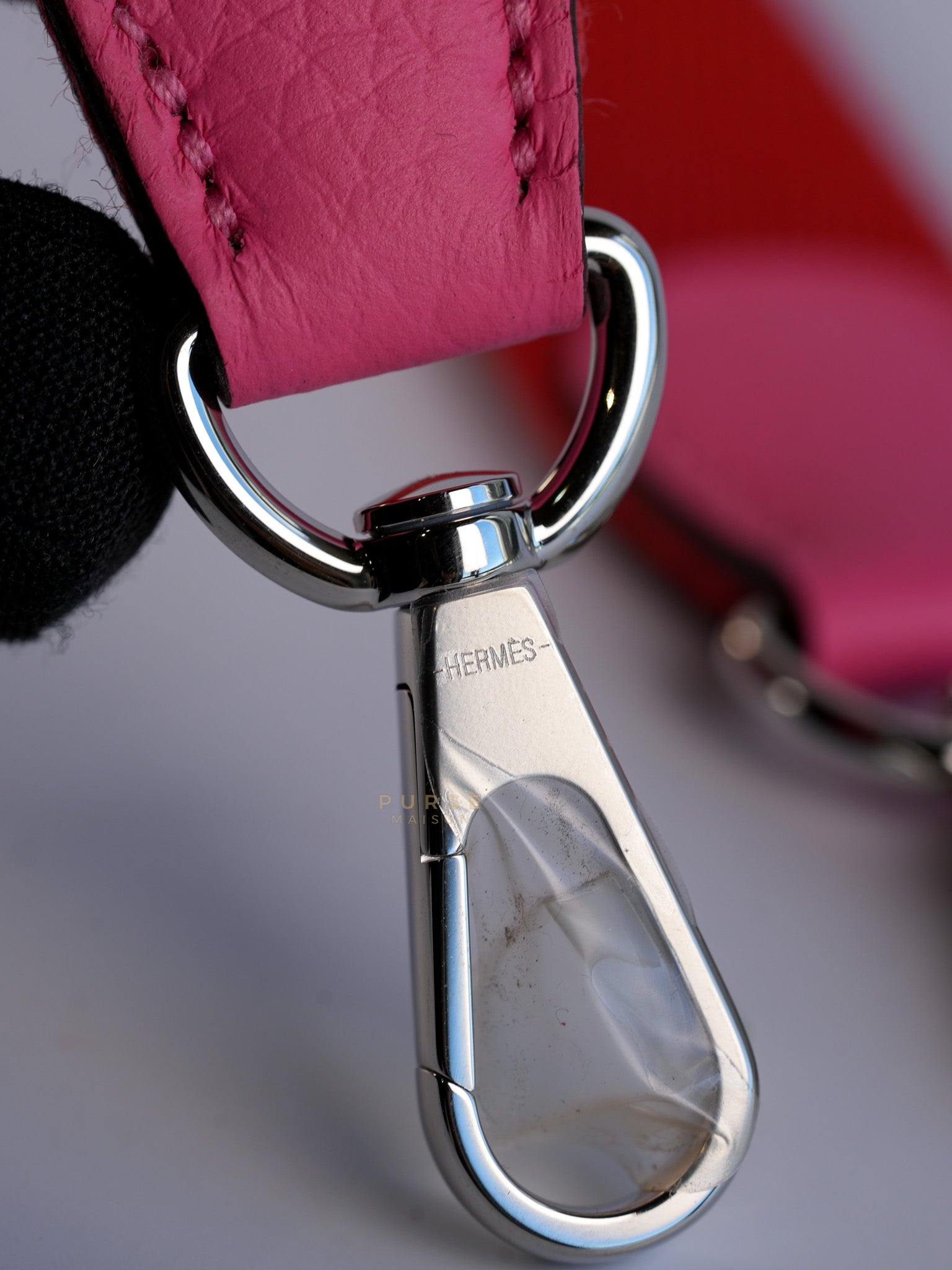 Evelyne TPM Rose Azalee Taurillon Clemence Leather and Palladium Hardware Stamp W (2024) | Purse Maison Luxury Bags Shop