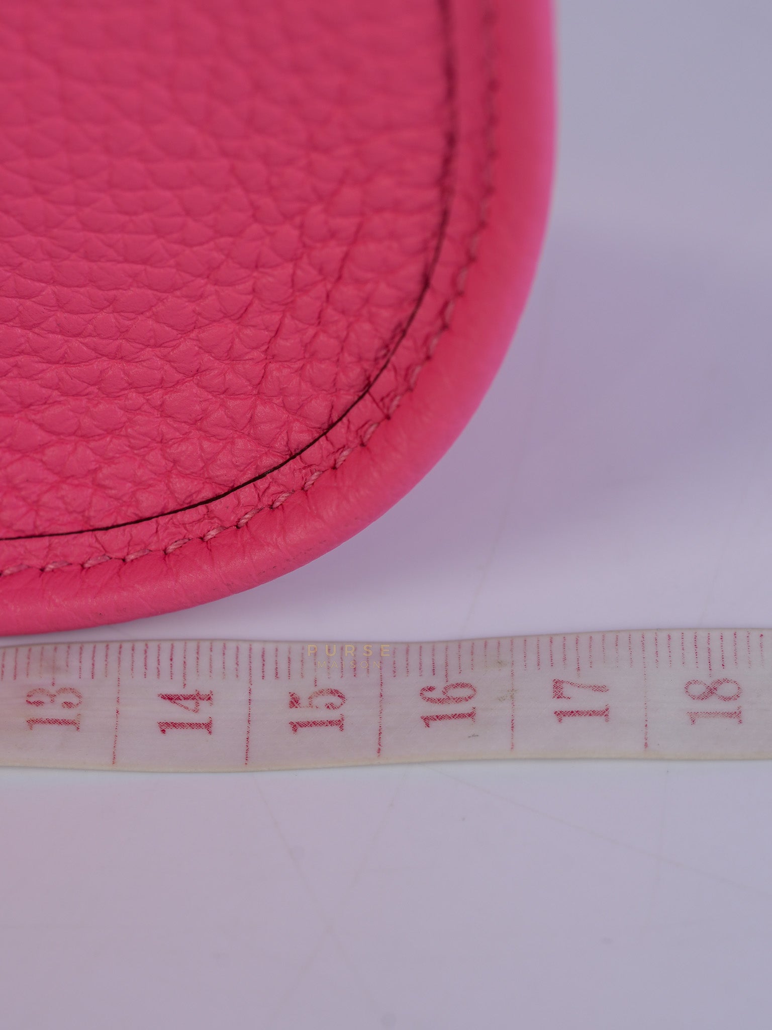 Evelyne TPM Rose Azalee Taurillon Clemence Leather and Palladium Hardware Stamp W (2024) | Purse Maison Luxury Bags Shop