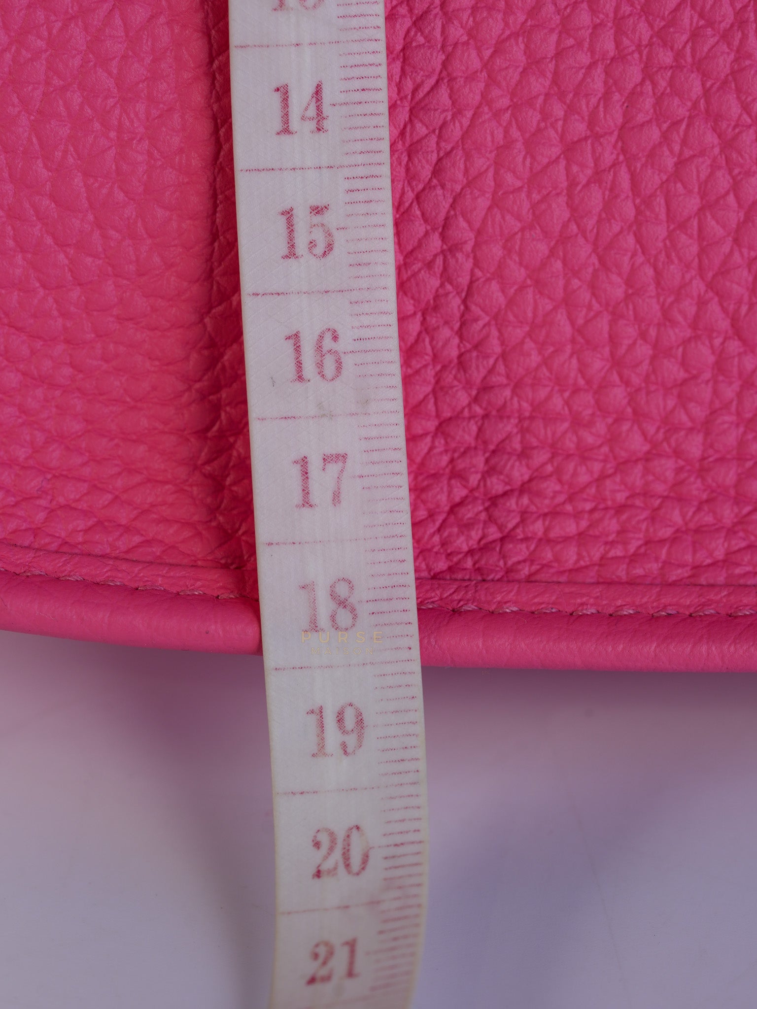 Evelyne TPM Rose Azalee Taurillon Clemence Leather and Palladium Hardware Stamp W (2024) | Purse Maison Luxury Bags Shop