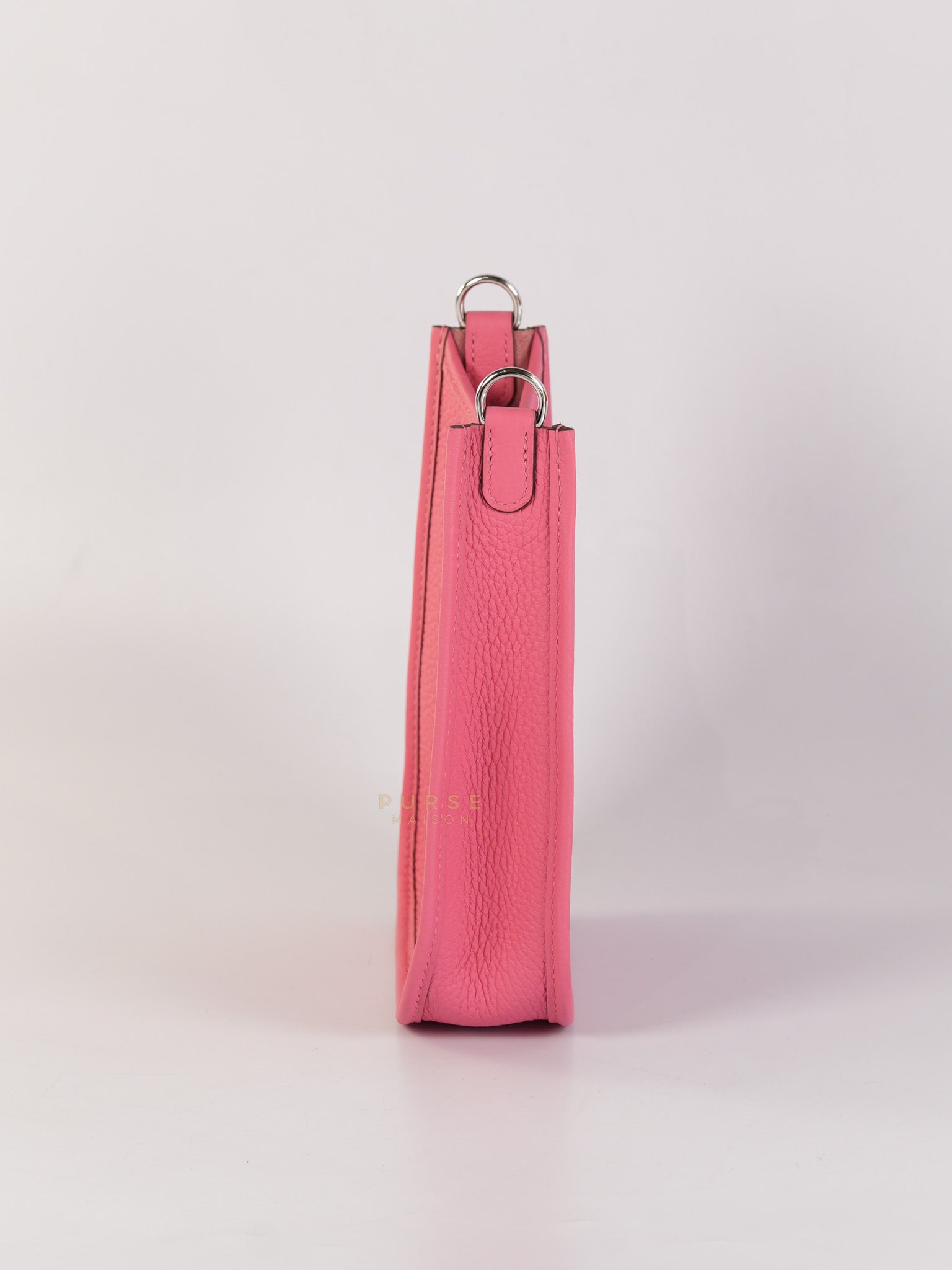 Evelyne TPM Rose Azalee Taurillon Clemence Leather and Palladium Hardware Stamp W (2024) | Purse Maison Luxury Bags Shop