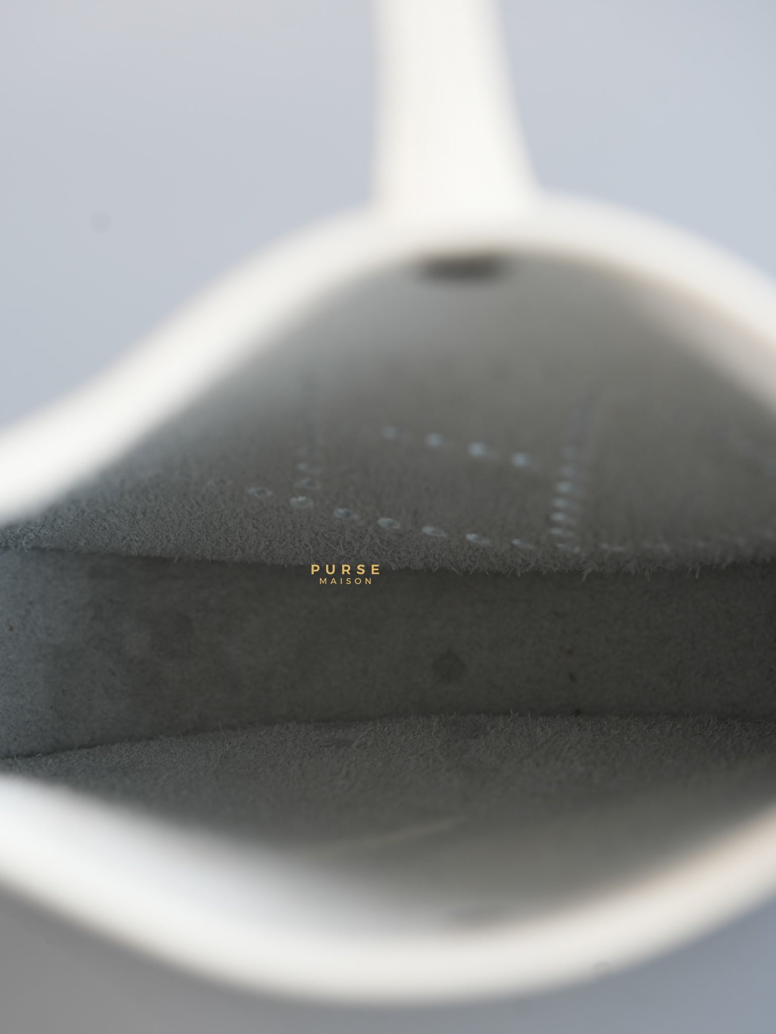 Evelyne TPM White Taurillon Clemence Leather and Palladium Hardware Stamp B | Purse Maison Luxury Bags Shop