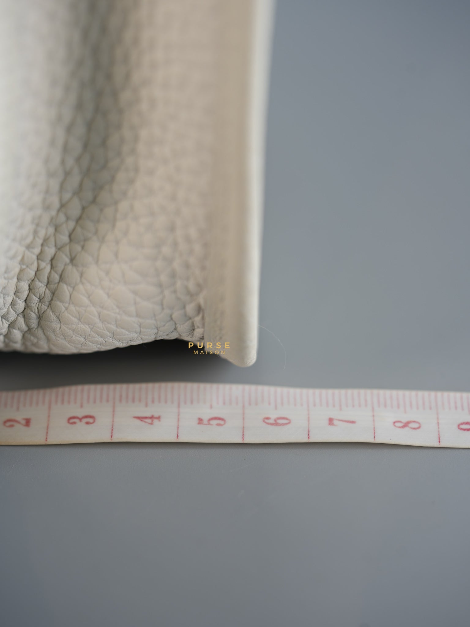 Evelyne TPM White Taurillon Clemence Leather and Palladium Hardware Stamp B | Purse Maison Luxury Bags Shop