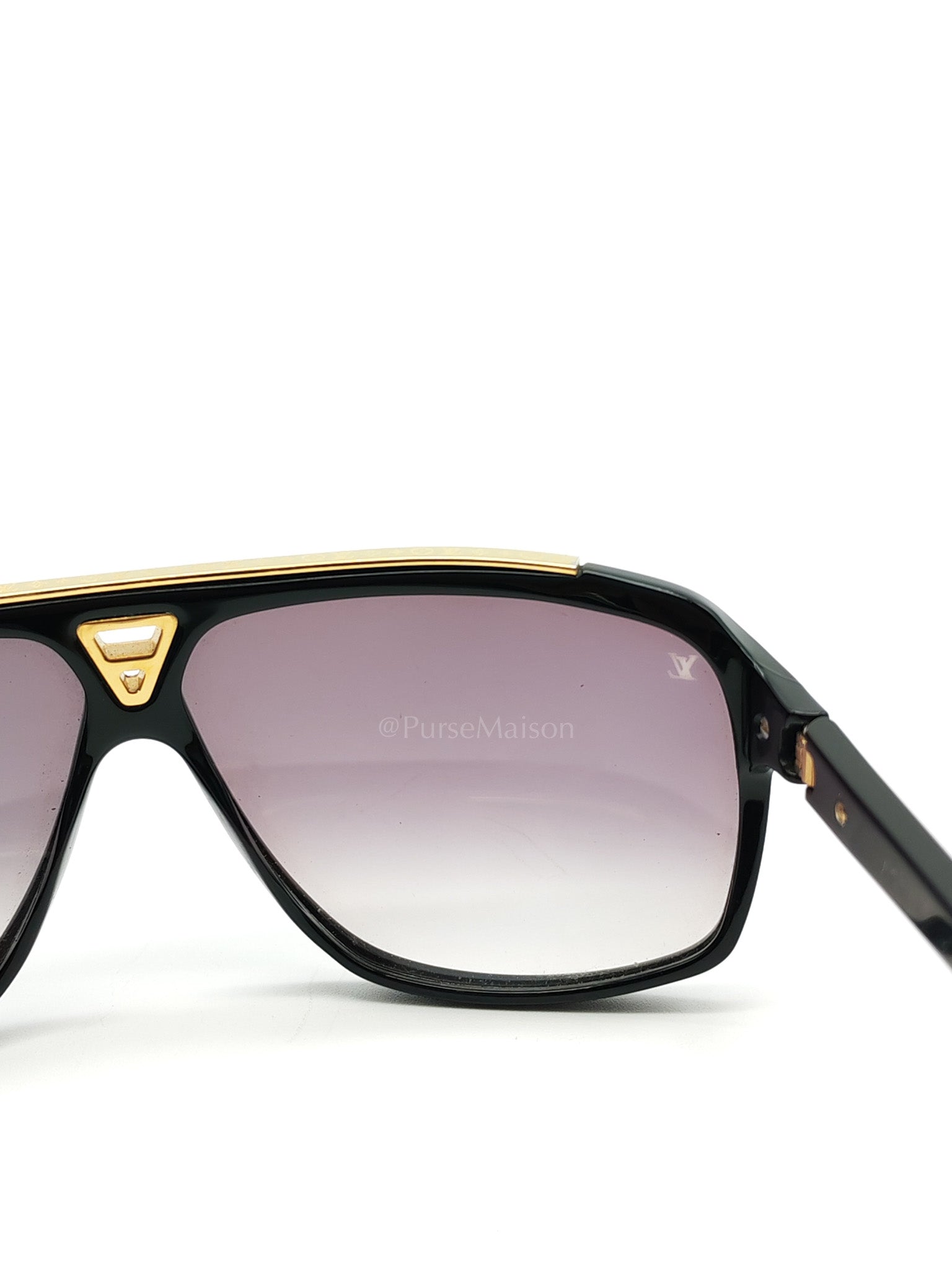 Evidence Millionaire Sunglasses in Sleek Black Acetate Frame & Gold Hardware | Purse Maison Luxury Bags Shop