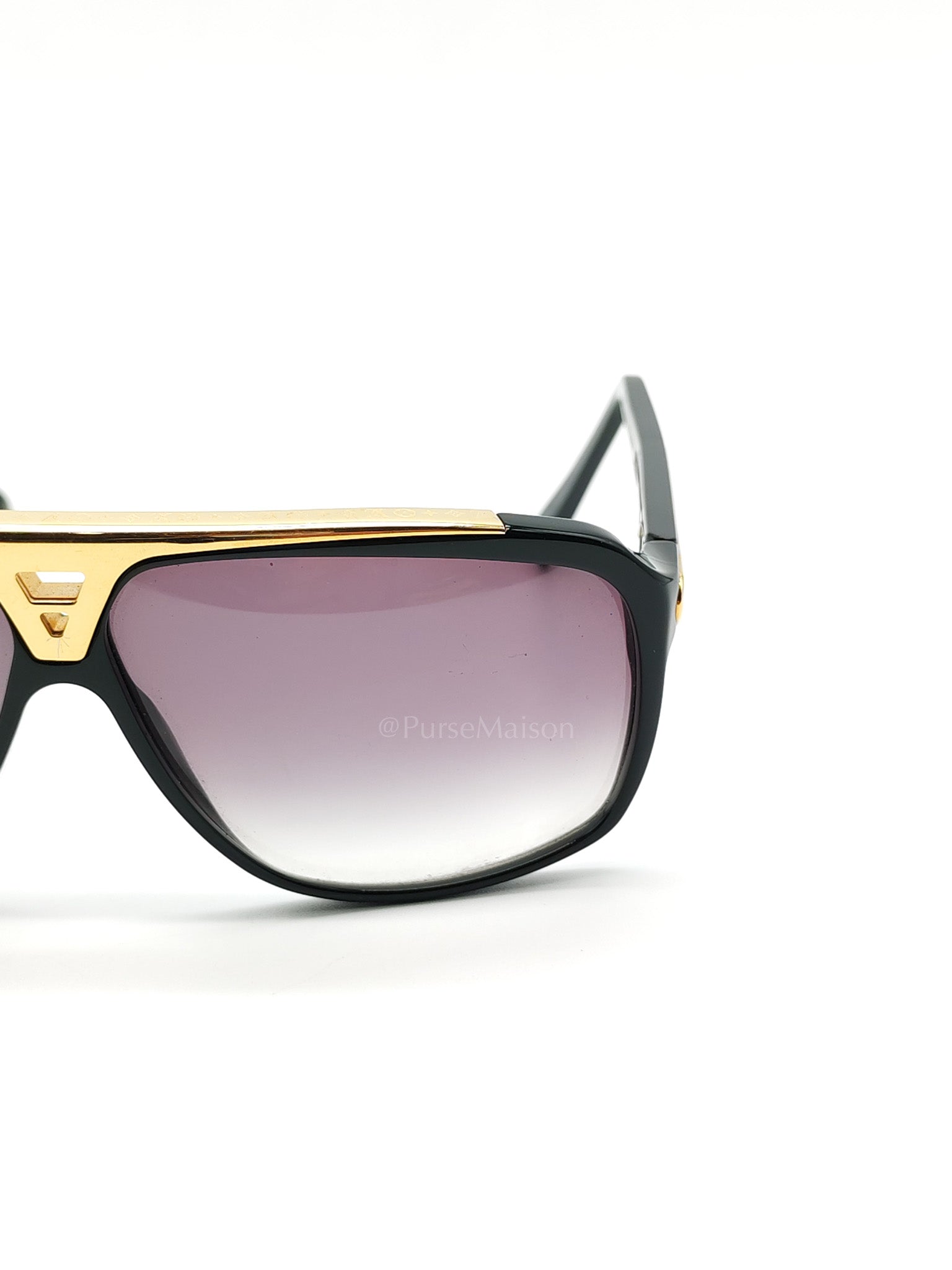 Evidence Millionaire Sunglasses in Sleek Black Acetate Frame & Gold Hardware | Purse Maison Luxury Bags Shop