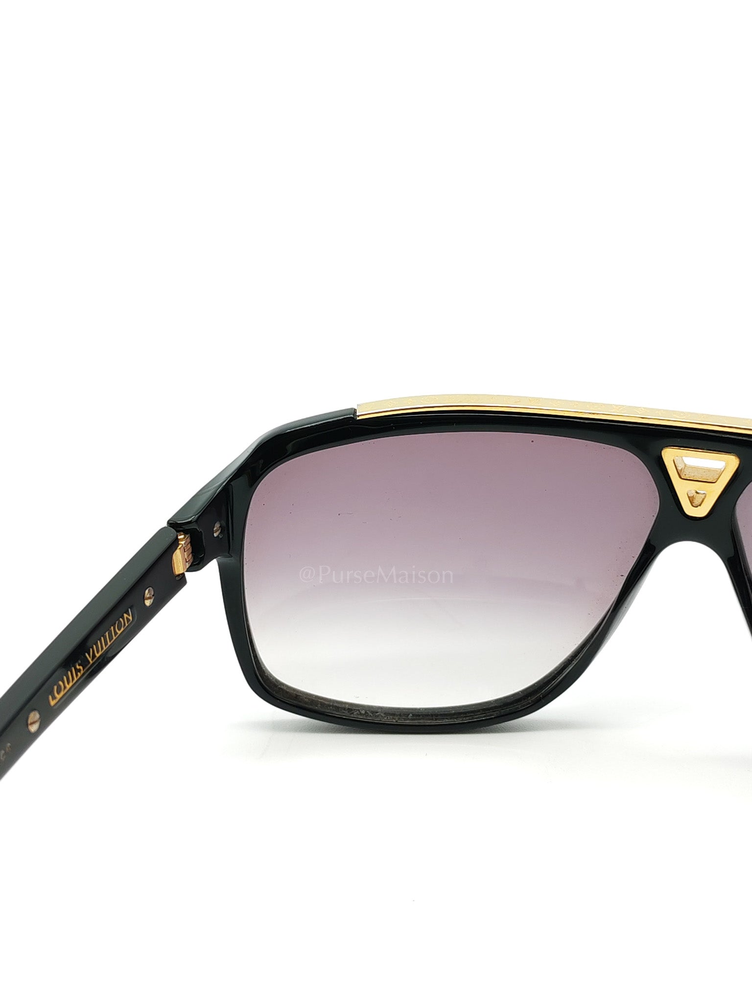 Evidence Millionaire Sunglasses in Sleek Black Acetate Frame & Gold Hardware | Purse Maison Luxury Bags Shop