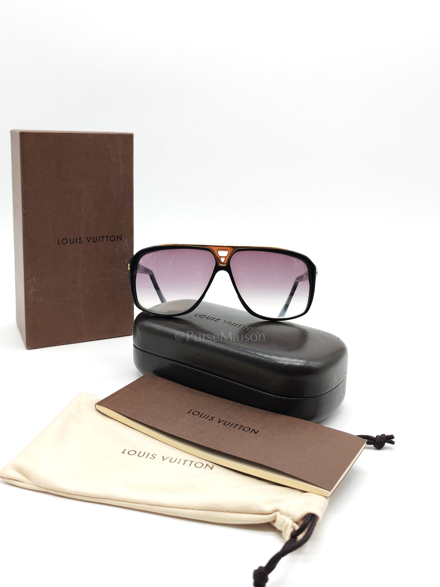 Evidence Millionaire Sunglasses in Sleek Black Acetate Frame & Gold Hardware | Purse Maison Luxury Bags Shop