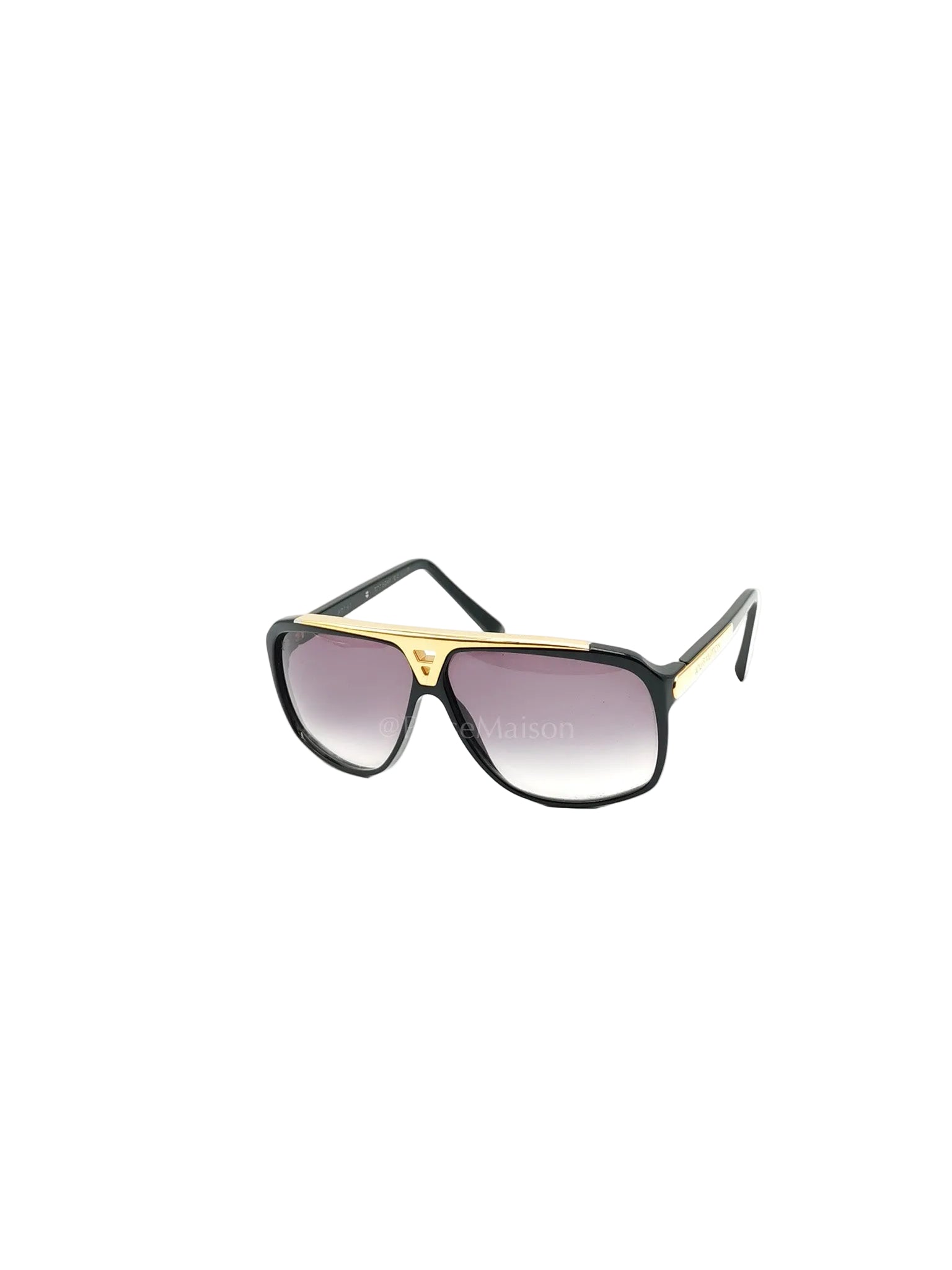 Evidence Millionaire Sunglasses in Sleek Black Acetate Frame & Gold Hardware | Purse Maison Luxury Bags Shop