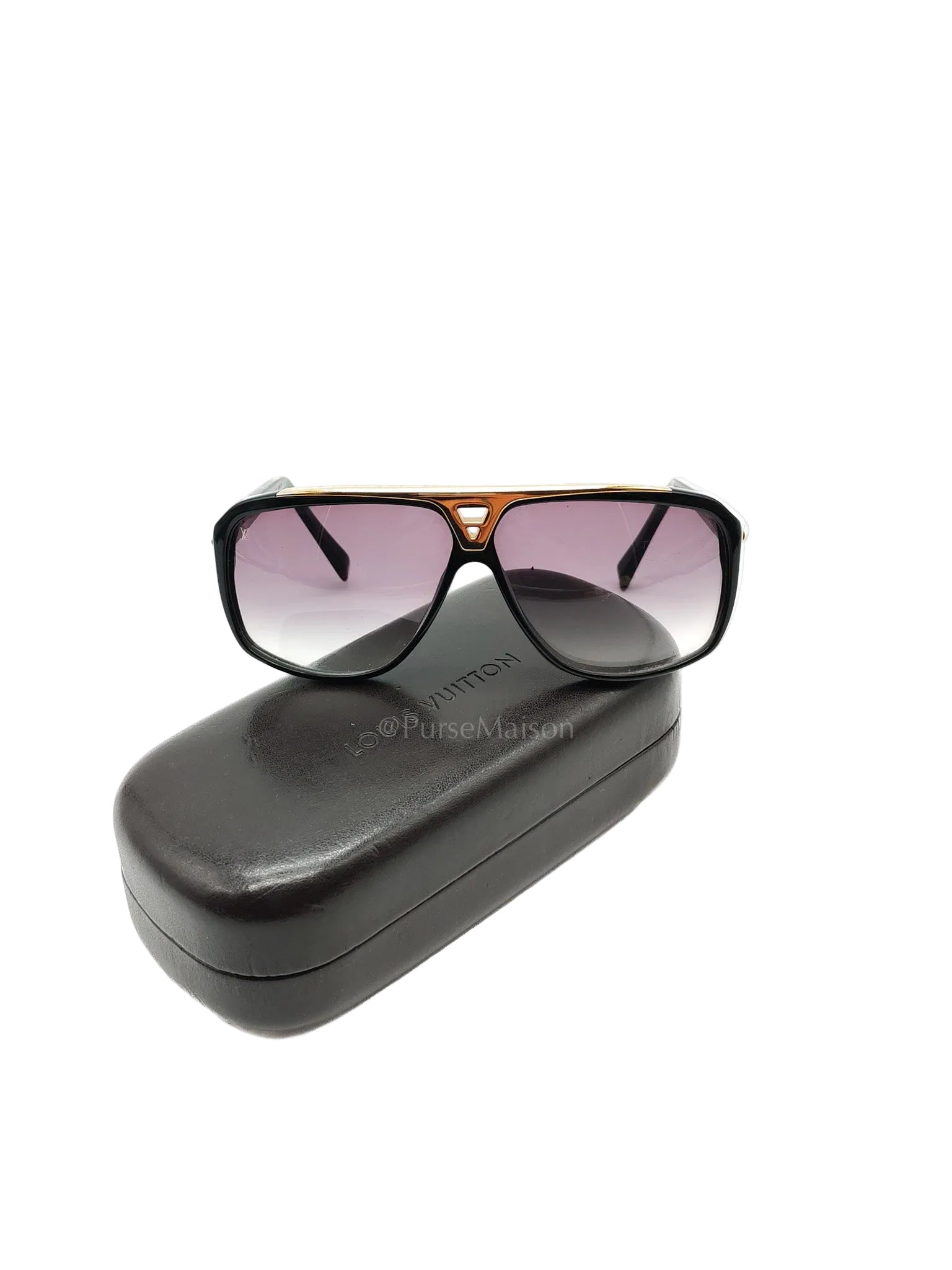 Evidence Millionaire Sunglasses in Sleek Black Acetate Frame & Gold Hardware | Purse Maison Luxury Bags Shop