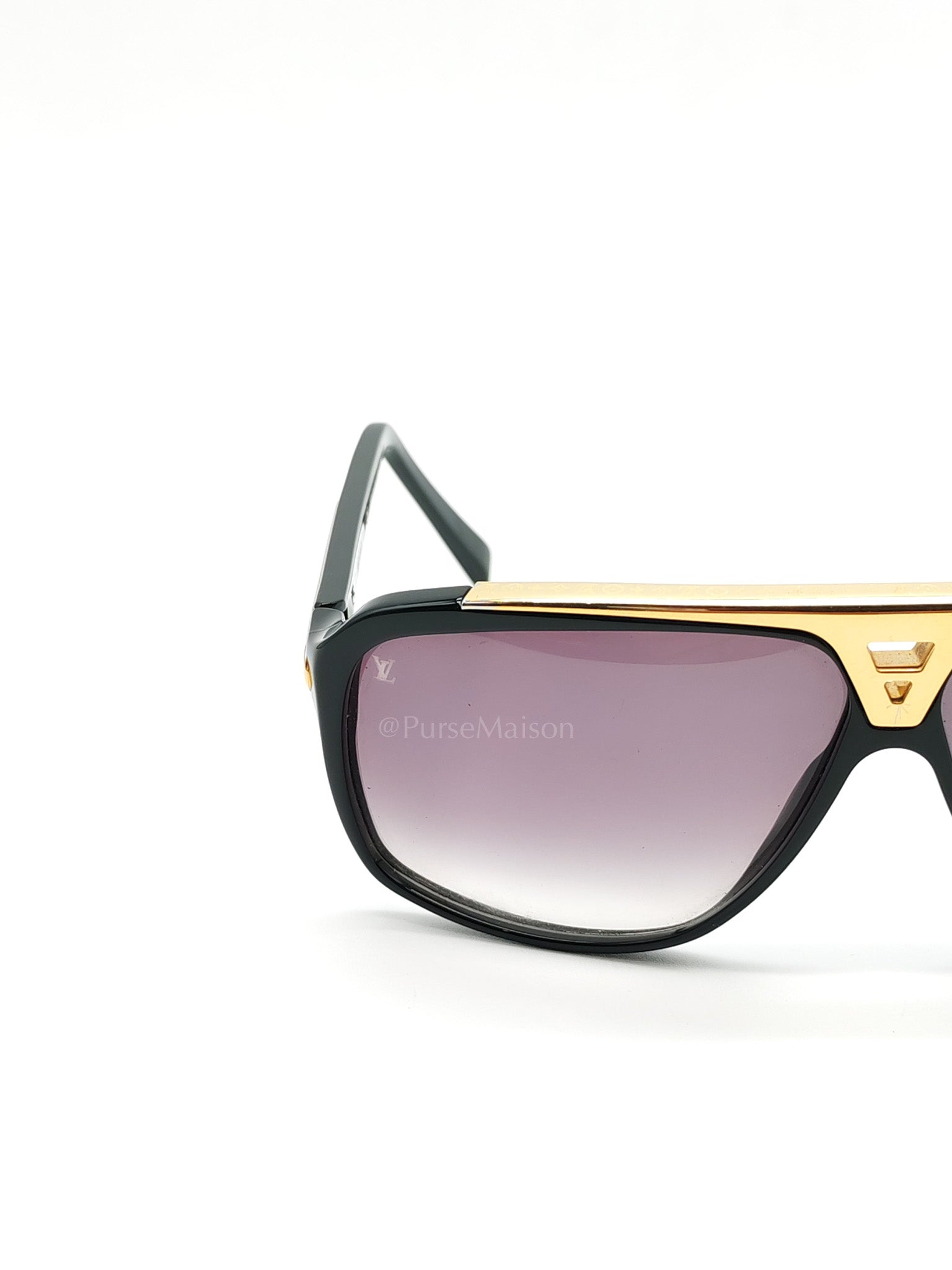 Evidence Millionaire Sunglasses in Sleek Black Acetate Frame & Gold Hardware | Purse Maison Luxury Bags Shop