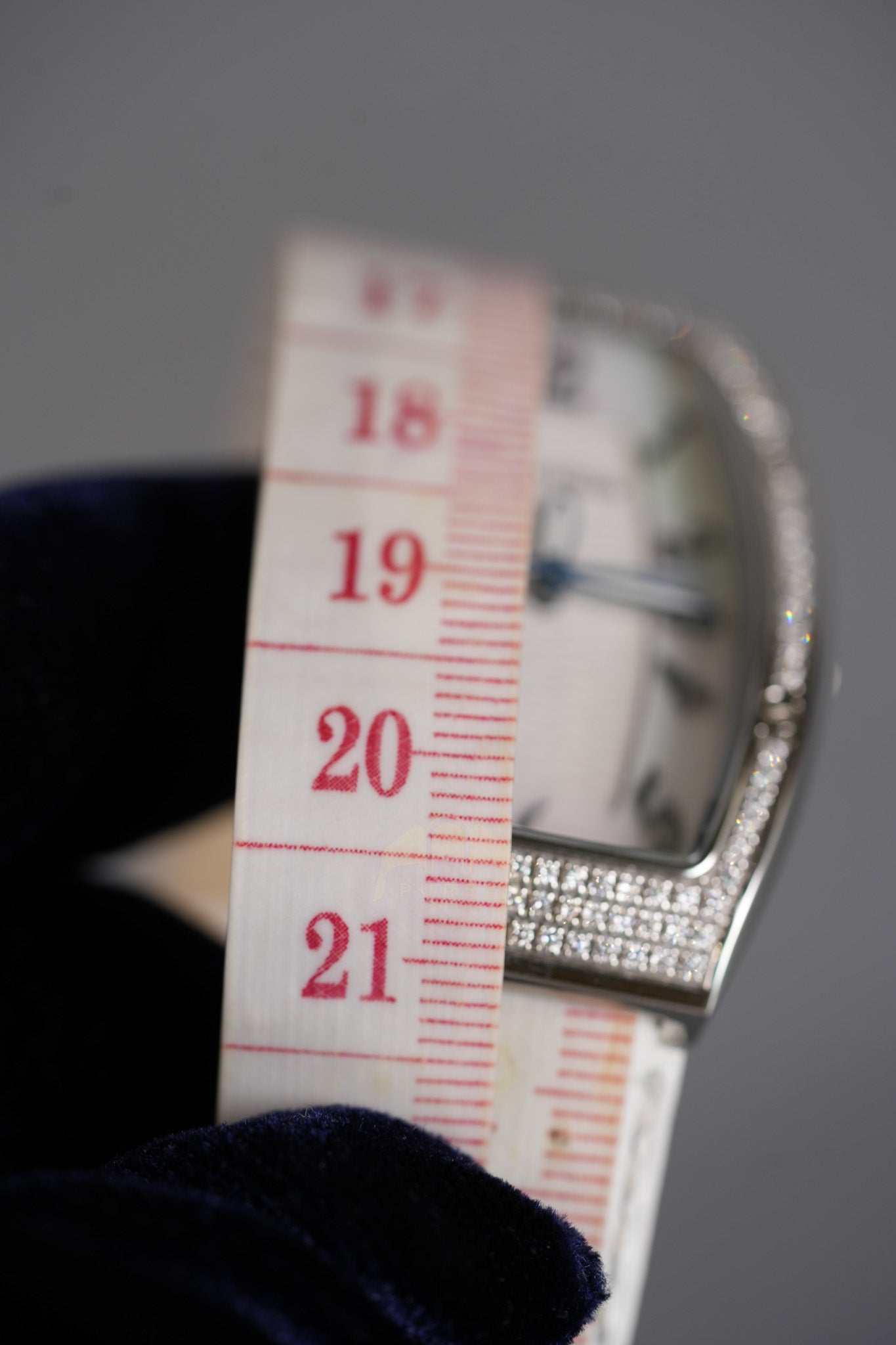 Evolution Mini Watch in Mother Pearl Dial & Diamond Steel Case on White Leather Strap | Purse Maison Luxury Bags Shop