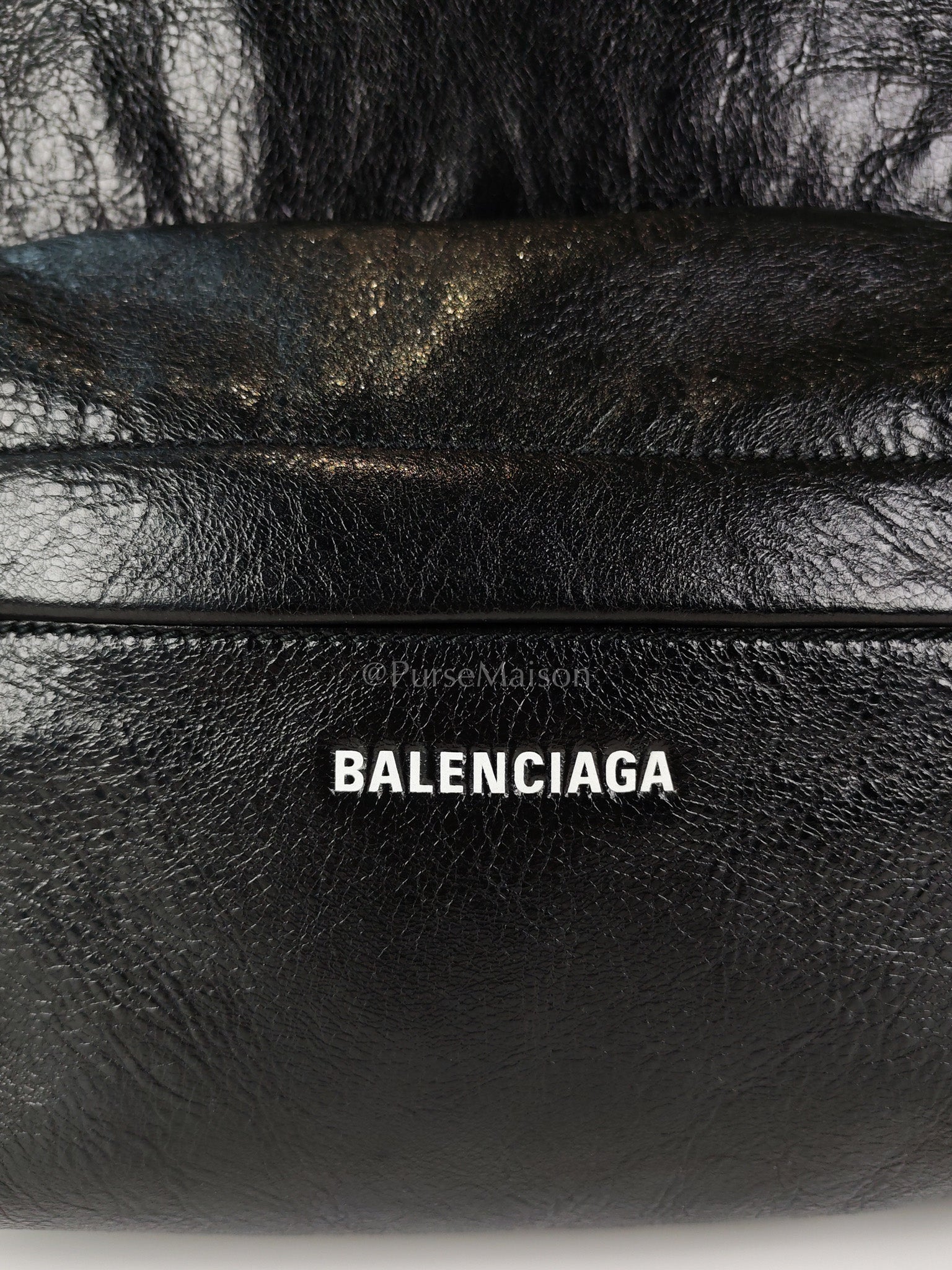 Explorer Blackpack in Black Crinkled Leather | Purse Maison Luxury Bags Shop