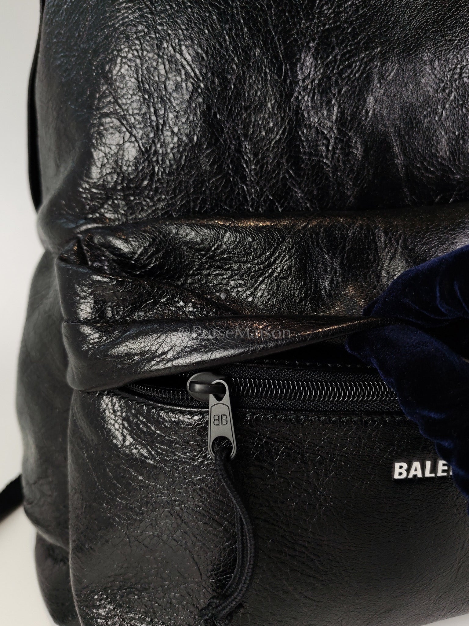 Explorer Blackpack in Black Crinkled Leather | Purse Maison Luxury Bags Shop