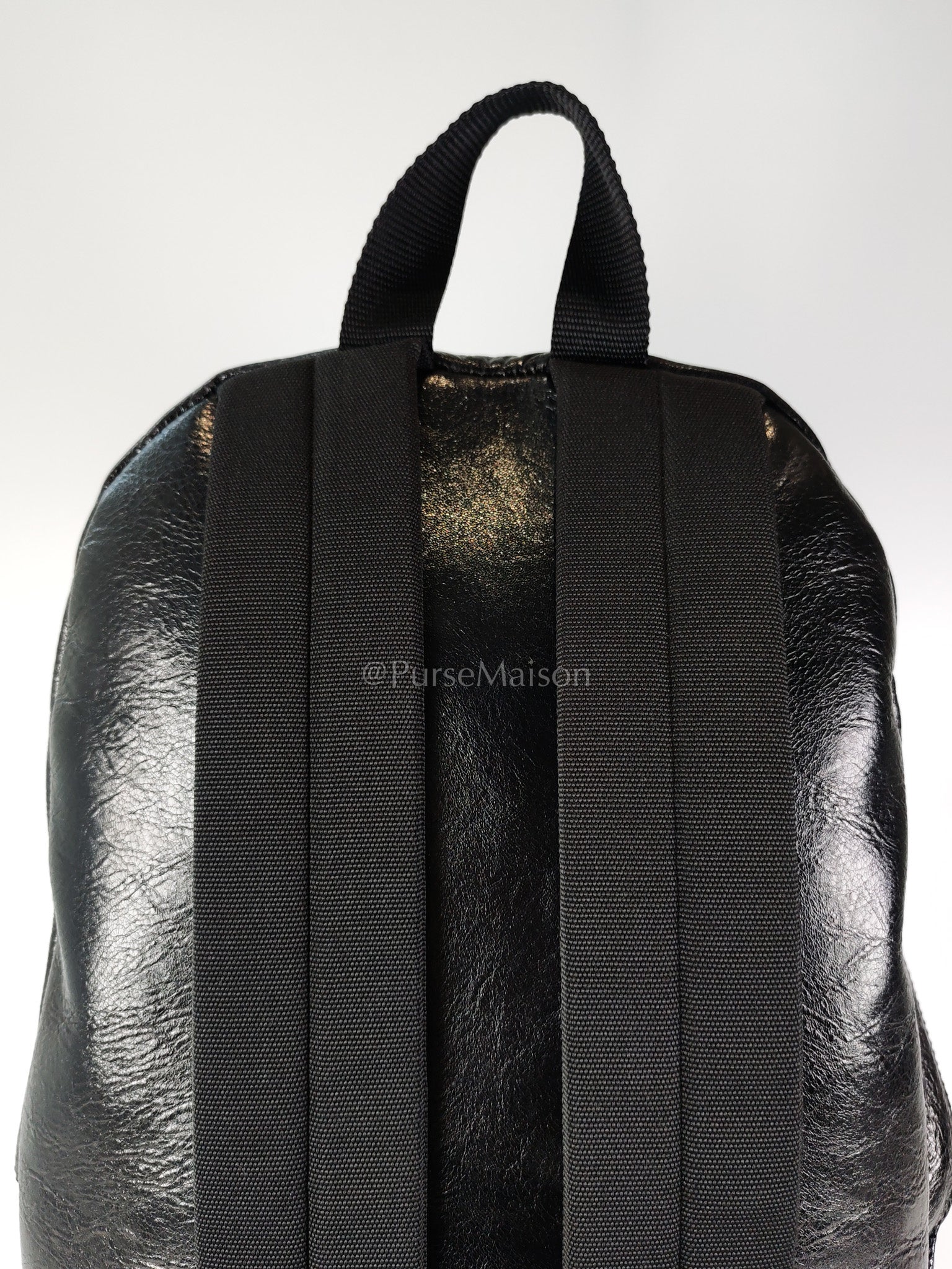 Explorer Blackpack in Black Crinkled Leather | Purse Maison Luxury Bags Shop