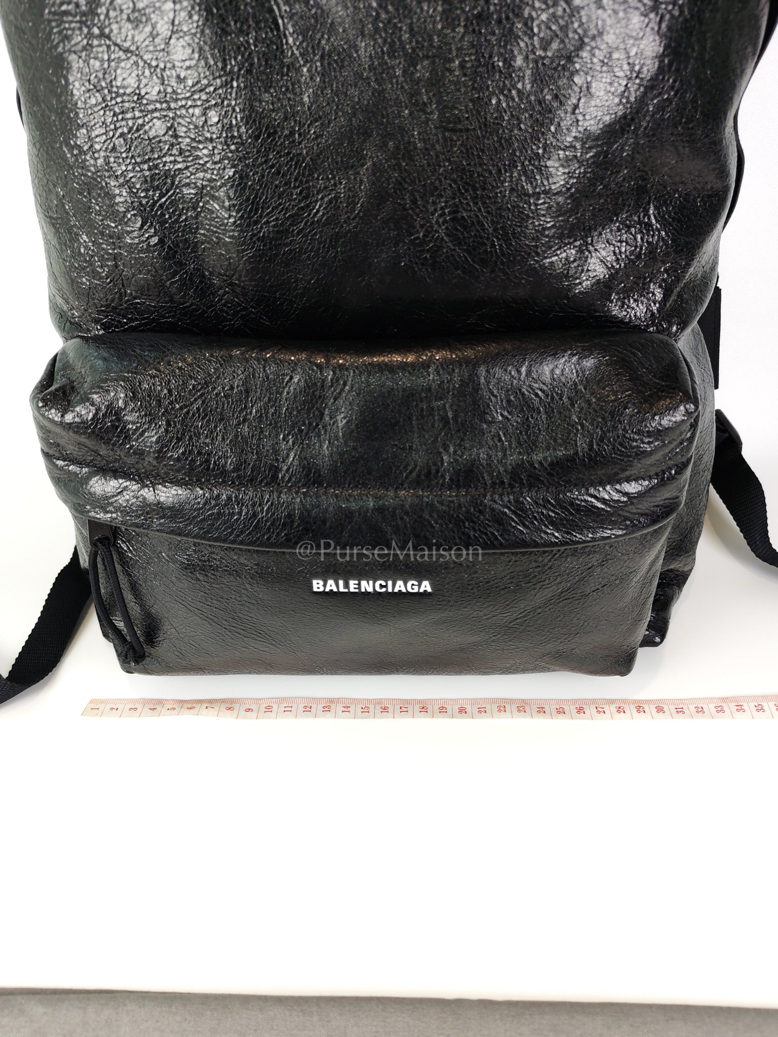 Explorer Blackpack in Black Crinkled Leather | Purse Maison Luxury Bags Shop