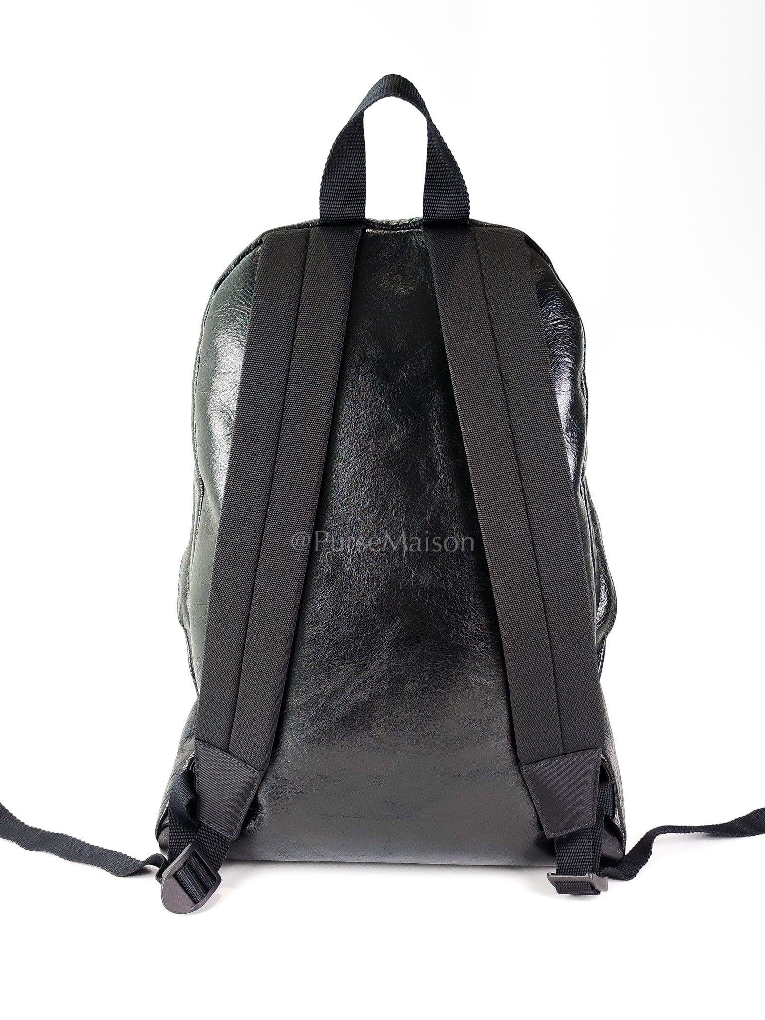 Explorer Blackpack in Black Crinkled Leather | Purse Maison Luxury Bags Shop