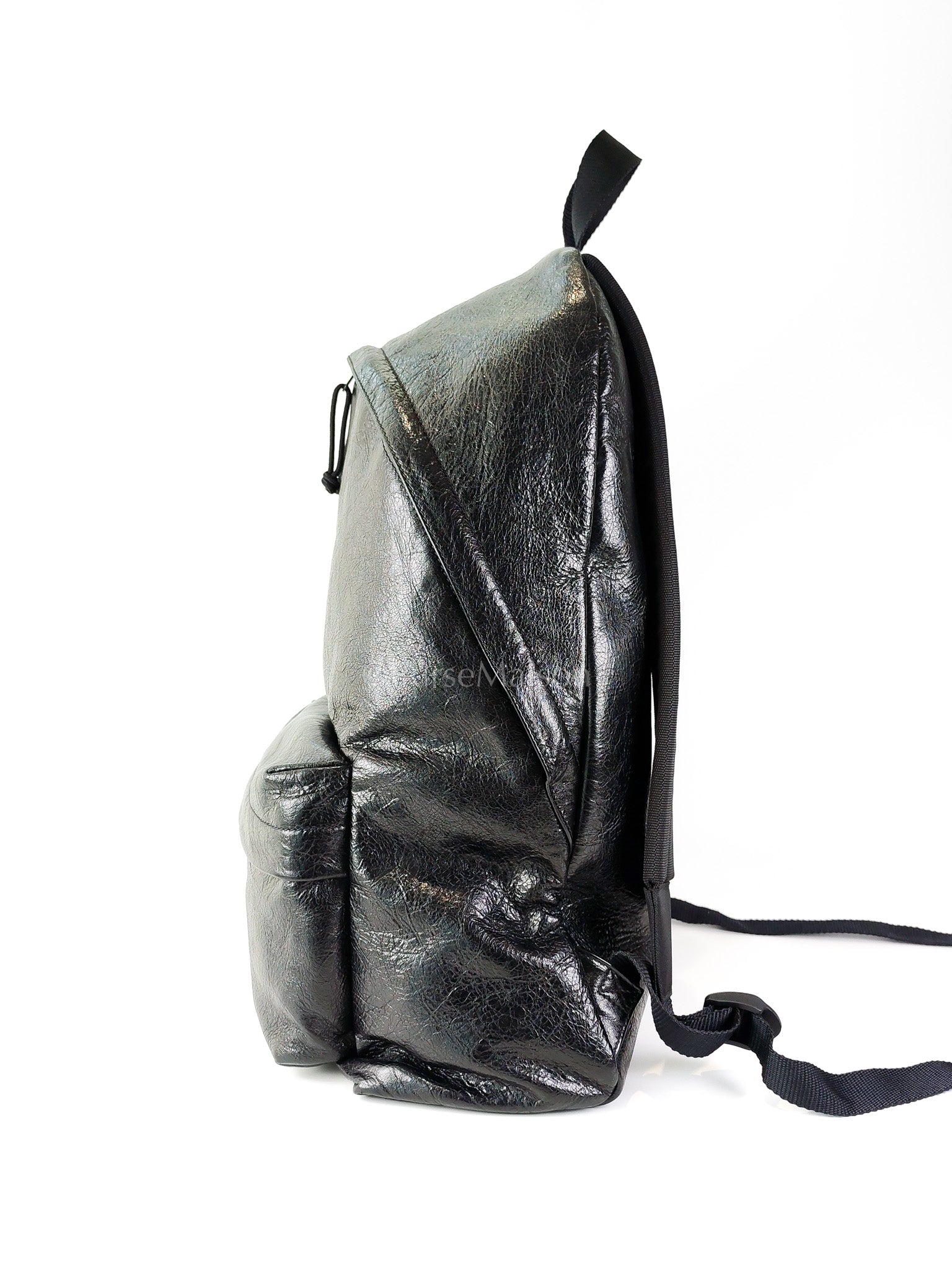 Explorer Blackpack in Black Crinkled Leather | Purse Maison Luxury Bags Shop