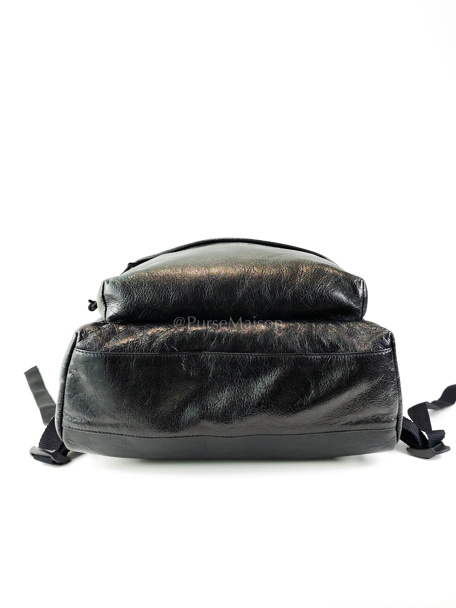 Explorer Blackpack in Black Crinkled Leather | Purse Maison Luxury Bags Shop