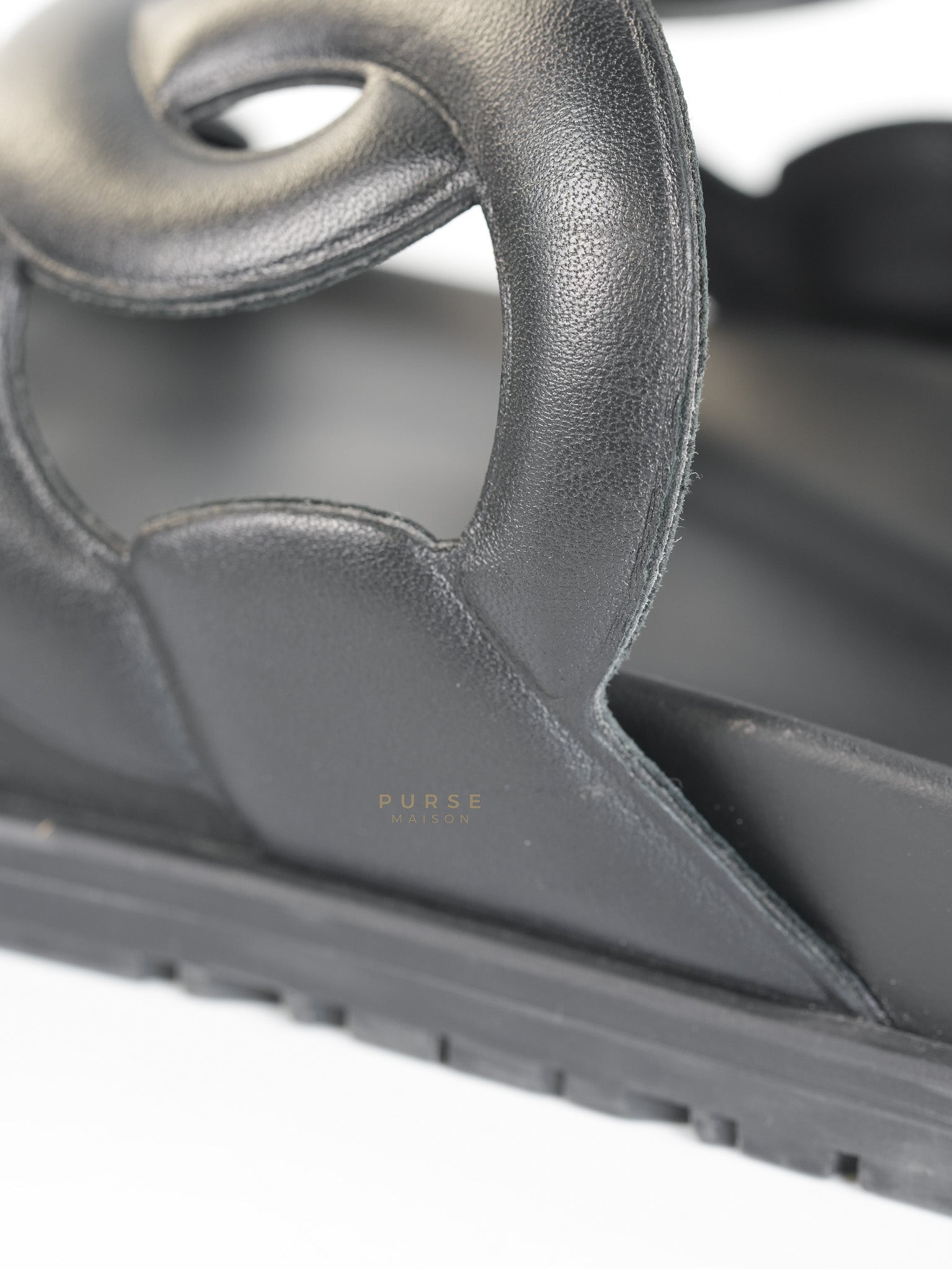 Extra Noir Nappa Leather Sandals Size 40 EU (25.5cm) | Purse Maison Luxury Bags Shop