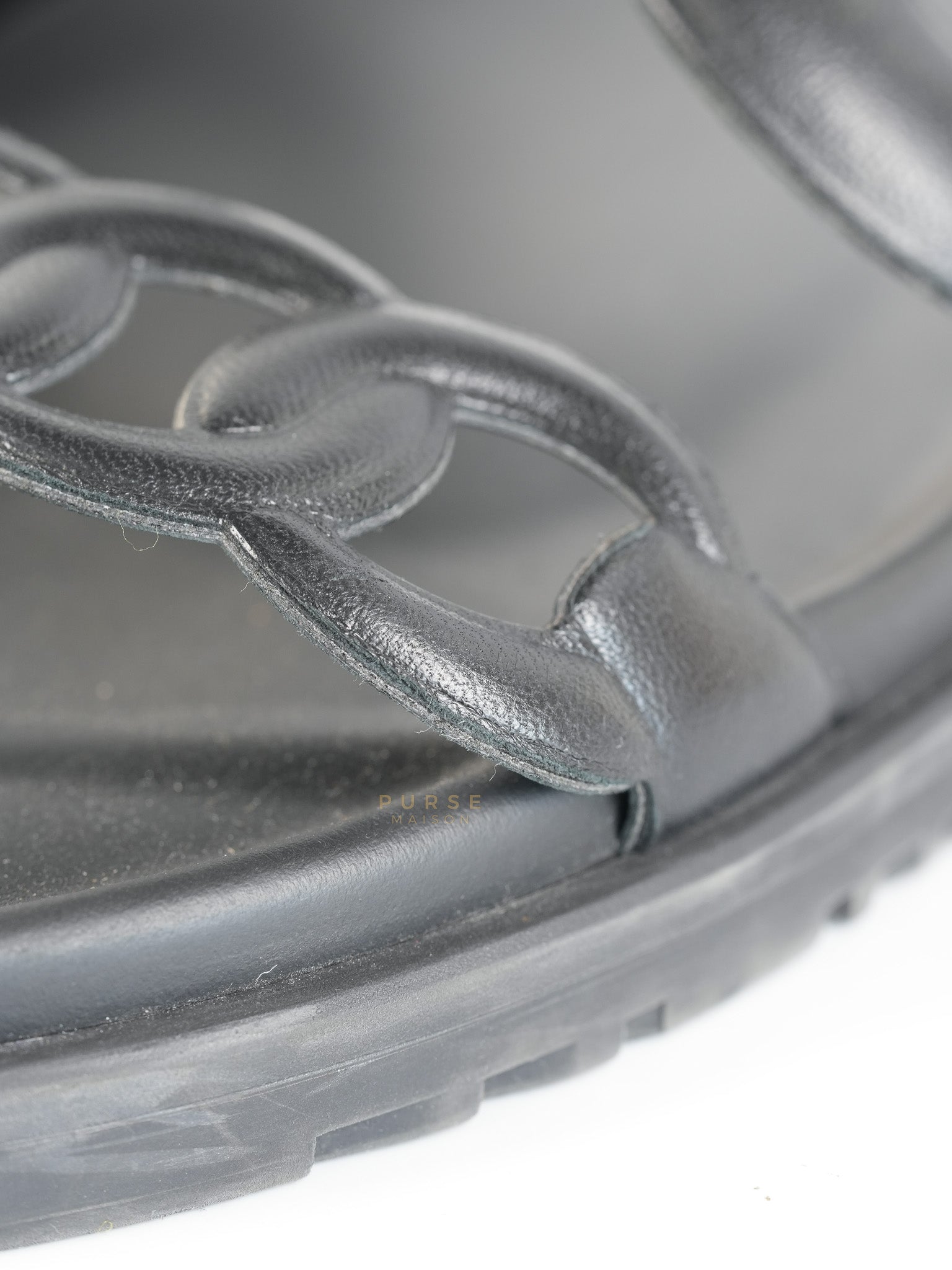 Extra Noir Nappa Leather Sandals Size 40 EU (25.5cm) | Purse Maison Luxury Bags Shop