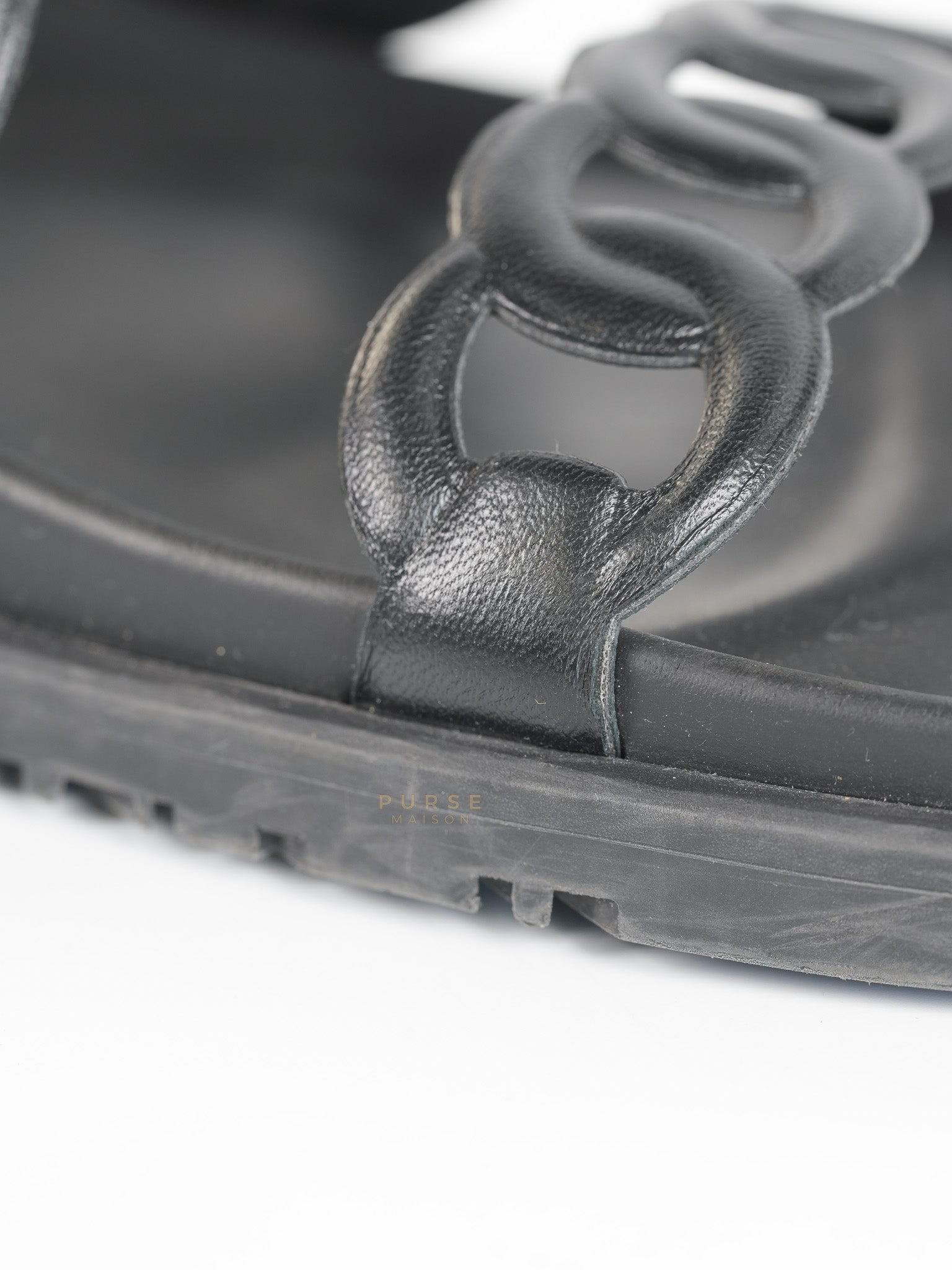 Extra Noir Nappa Leather Sandals Size 40 EU (25.5cm) | Purse Maison Luxury Bags Shop