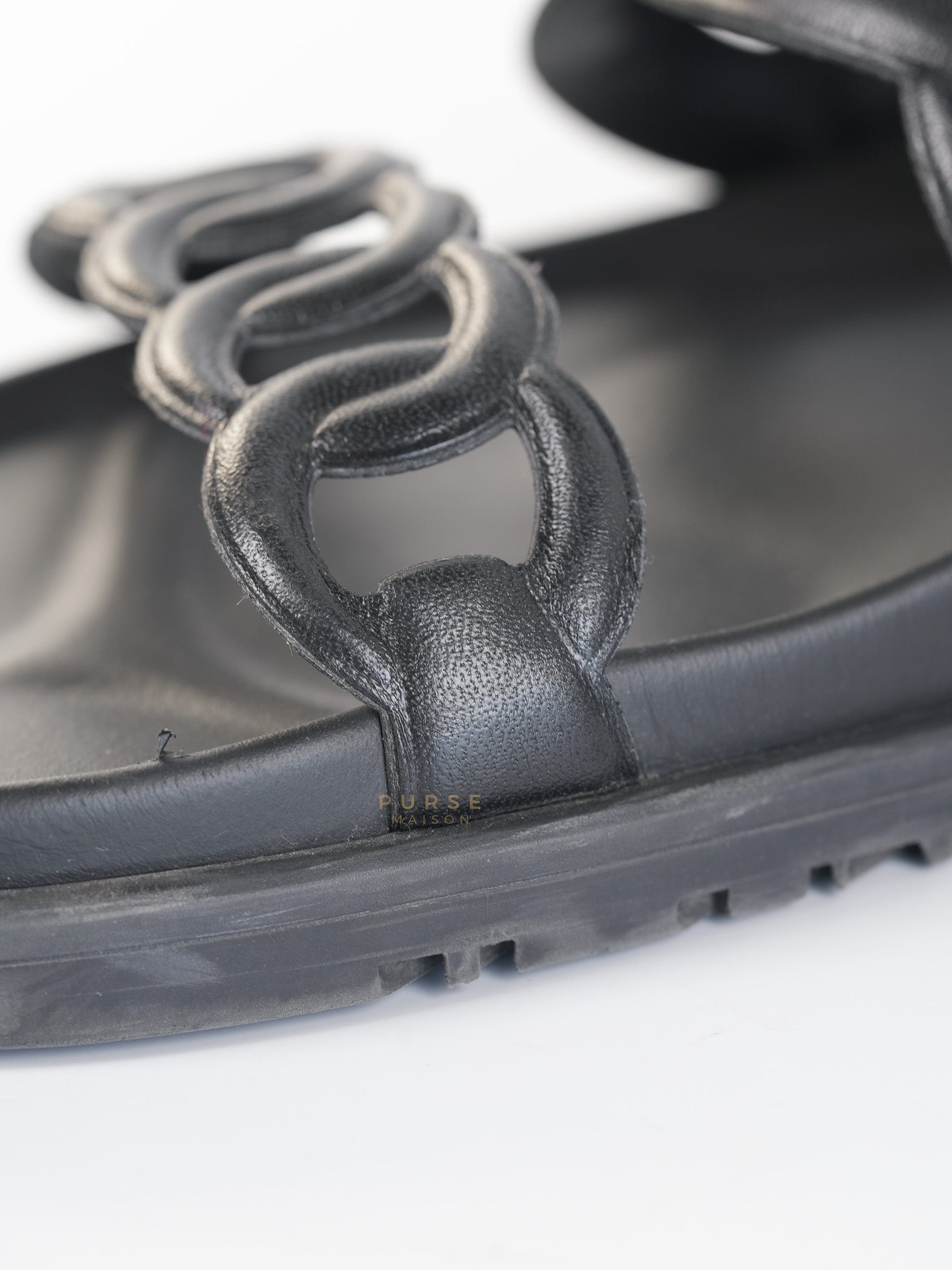 Extra Noir Nappa Leather Sandals Size 40 EU (25.5cm) | Purse Maison Luxury Bags Shop