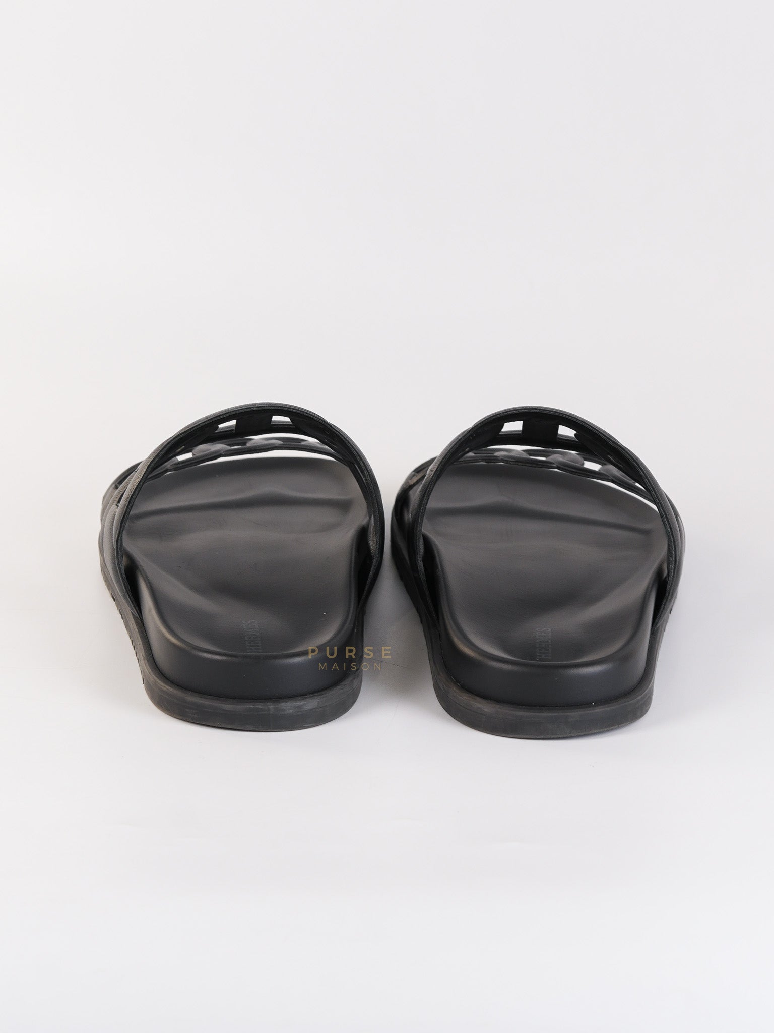 Extra Noir Nappa Leather Sandals Size 40 EU (25.5cm) | Purse Maison Luxury Bags Shop