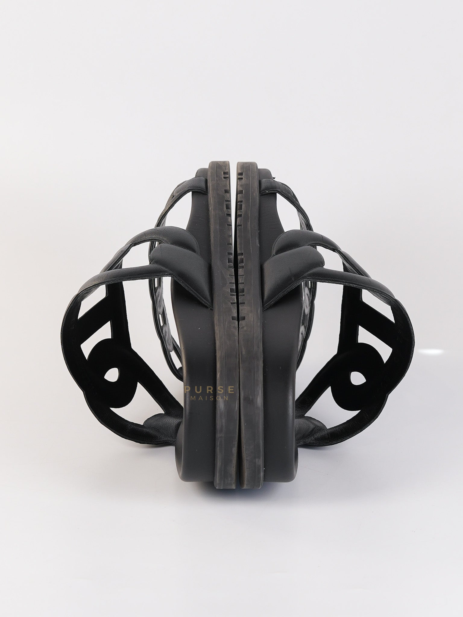 Extra Noir Nappa Leather Sandals Size 40 EU (25.5cm) | Purse Maison Luxury Bags Shop