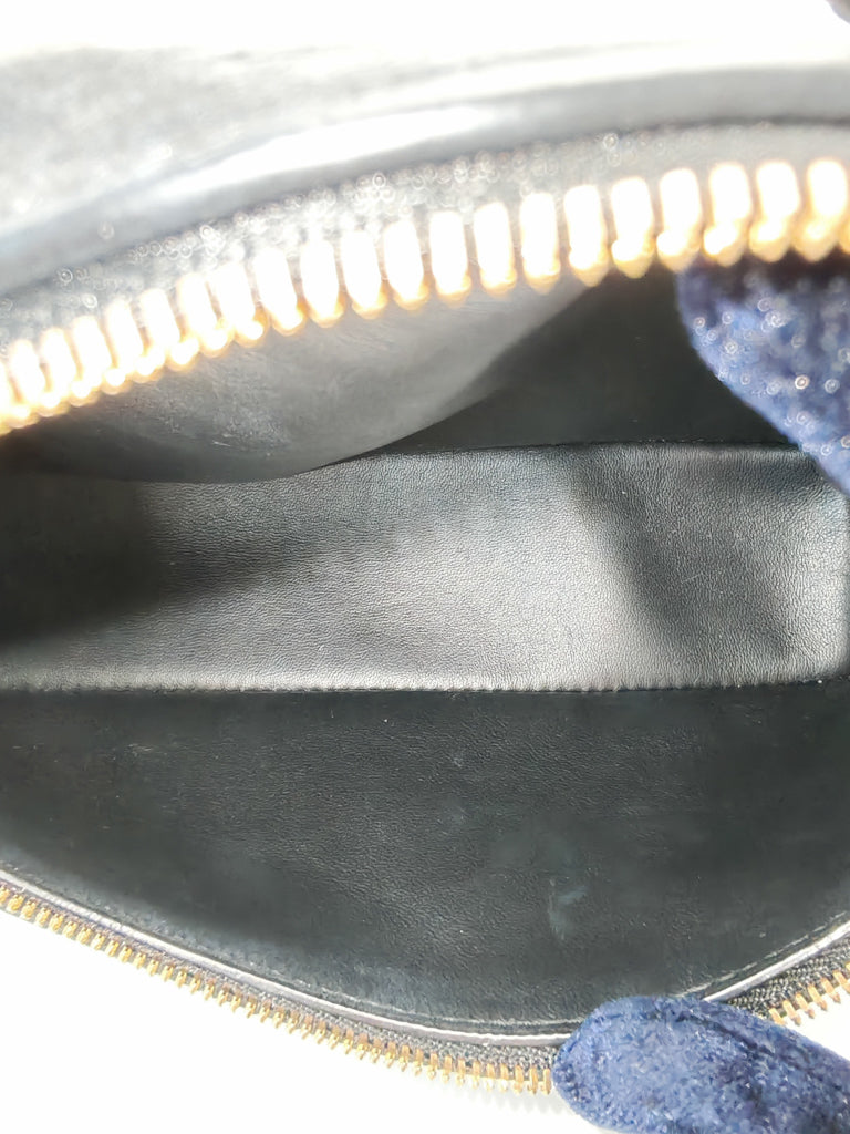 Extra Pocket Pouch L19 Black Ostrich Leather | Purse Maison Luxury Bags Shop