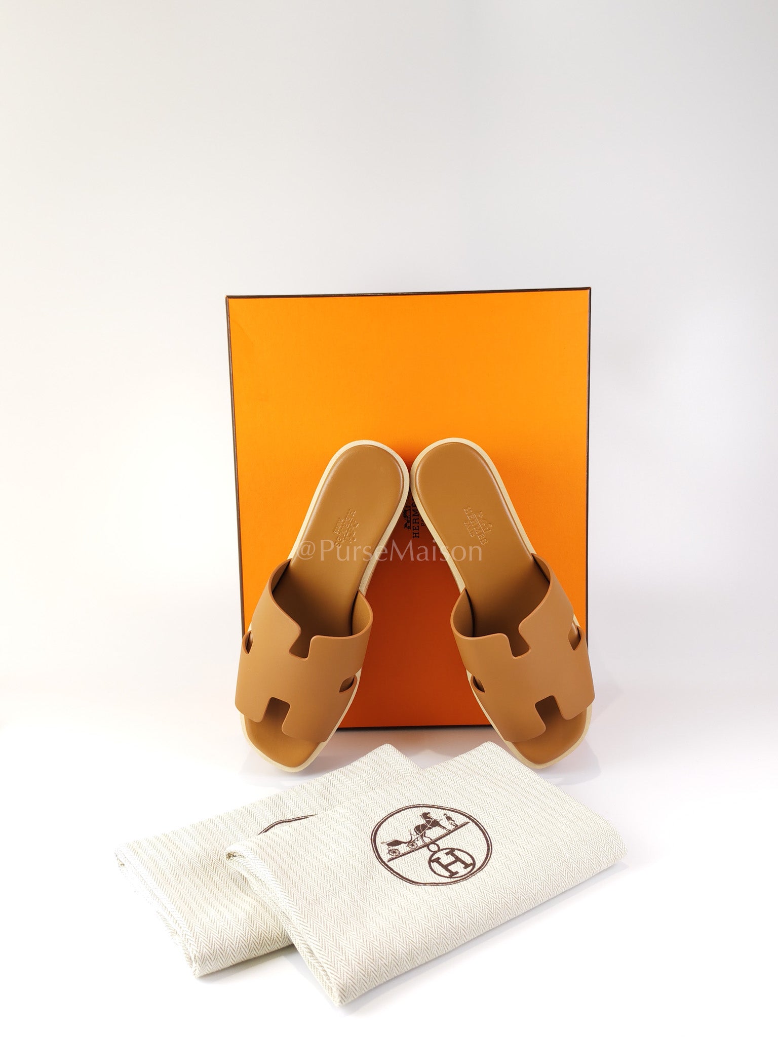 Eze Sandals Gold in Swift Leather Size 37 (24 cm) | Purse Maison Luxury Bags Shop