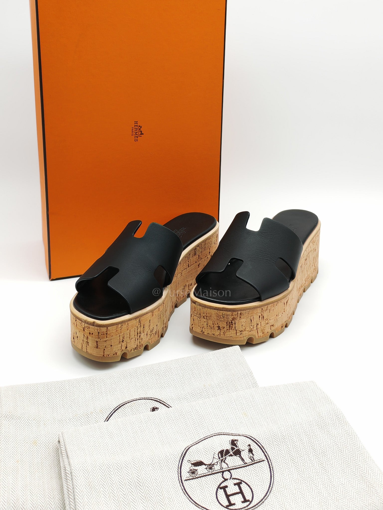 Eze Sandals in Black Calfskin Leather Size 36 EU (23.5 cm) | Purse Maison Luxury Bags Shop