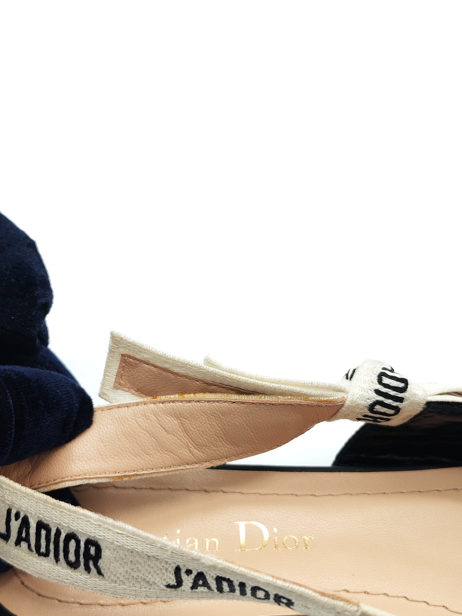 Fabric & Ribbon J'Adior Slingback Ballet Flats Size 37.5 EU (25 cm) | Purse Maison Luxury Bags Shop